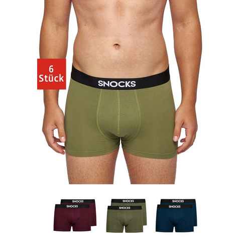 SNOCKS Boxershorts Enge Boxershorts Pants Herren Männer Unterhosen (6-St) aus Bio-Baumwolle, ohne kratzenden Zettel