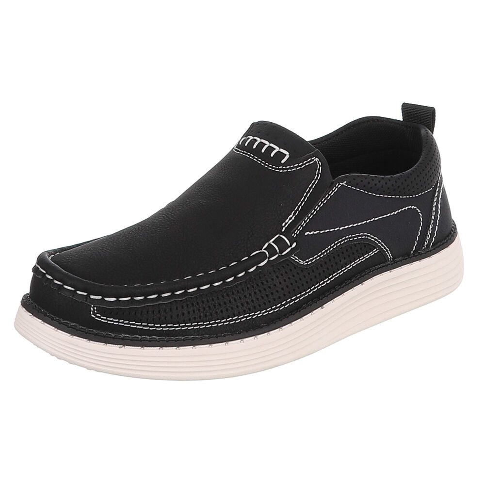 Coolwalk Herren Slip-on Freizeitschuh mit Ziernähten Slipper (92009948) Flach Slipper in Schwarz
