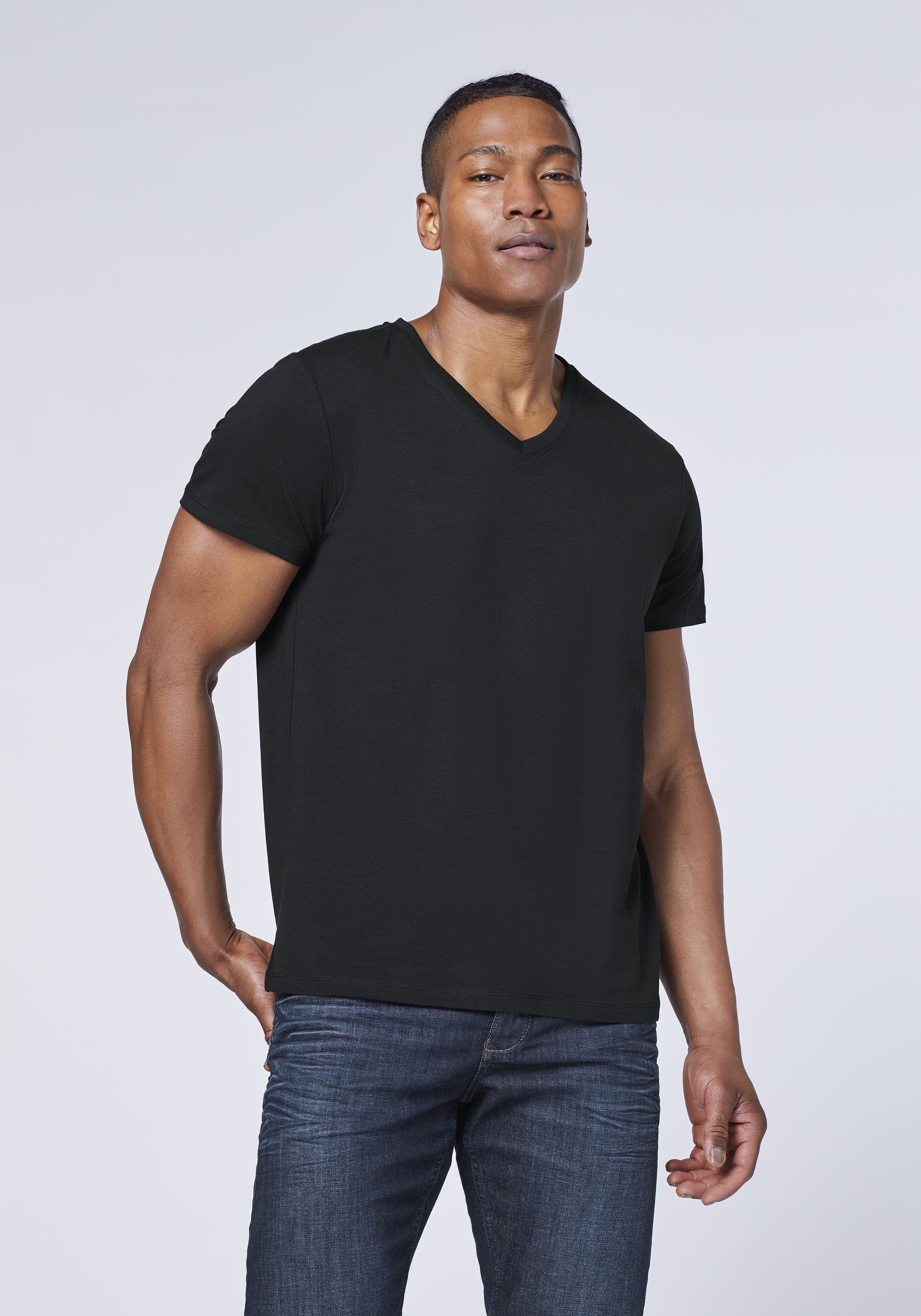Polo Sylt T-Shirt im 3er-Pack mit V-Ausschnitt (1, 1-tlg)