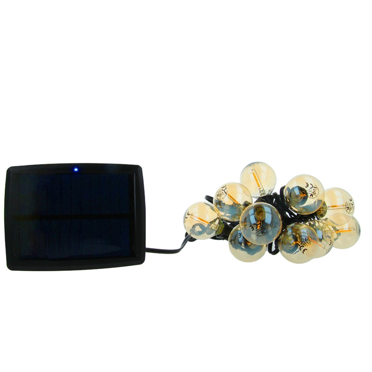 Forever Light LED Solarleuchte Forever Light Solar Lichterkette SUNARI FLS-125, 5,5 m, 10 LEDs, LED fest integriert, Kaltweiß, 4 Modi (Dauerlicht, Blinklichter)