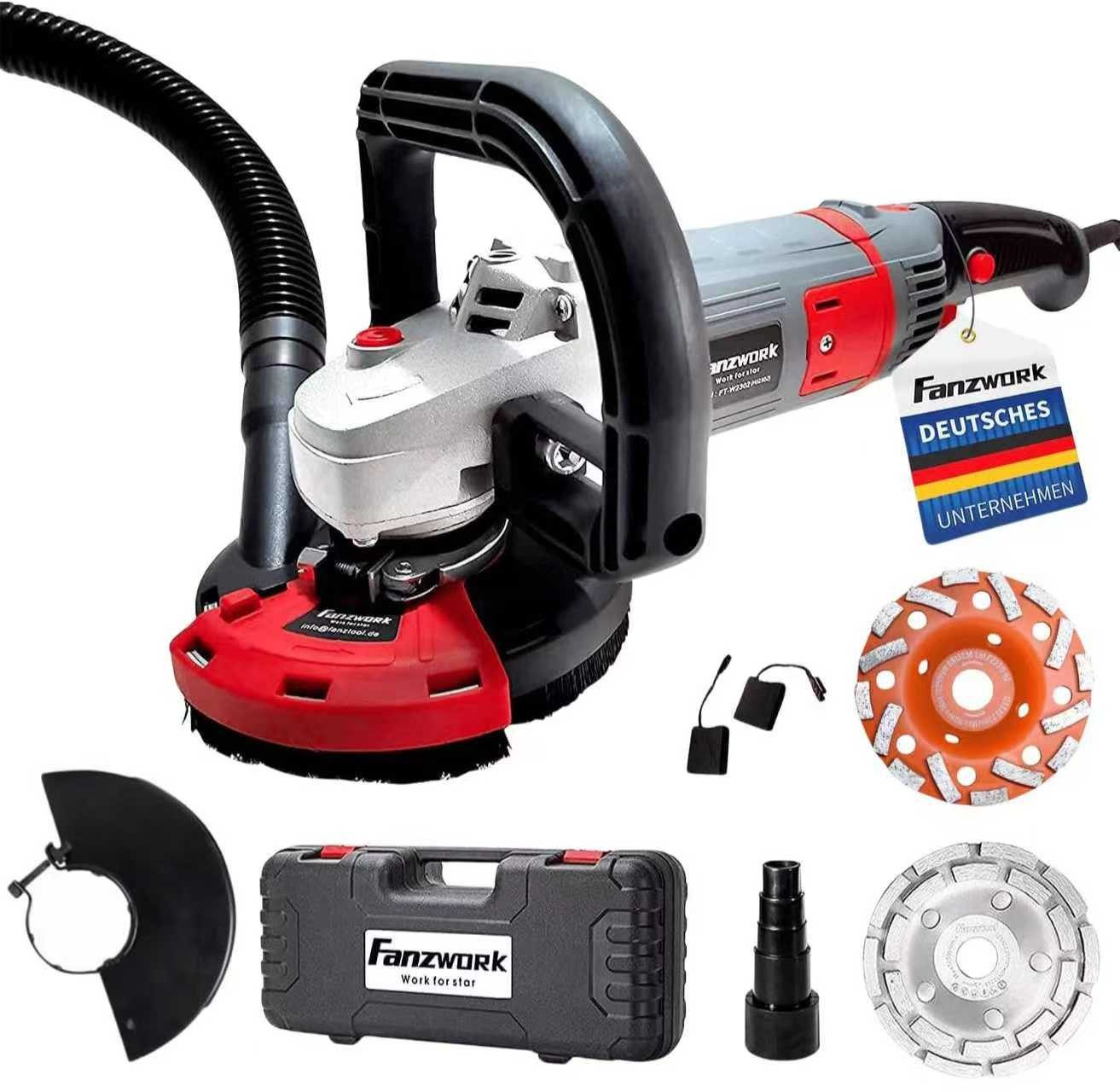 Fanzwork Winkelschleifer 1500W Betonschleifer mit 125mm Diamanttopf PROFI & günstig online kaufen