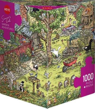 HEYE Puzzle Garden Adventures / Simons Cat, 1000 Puzzleteile, Made in Europe