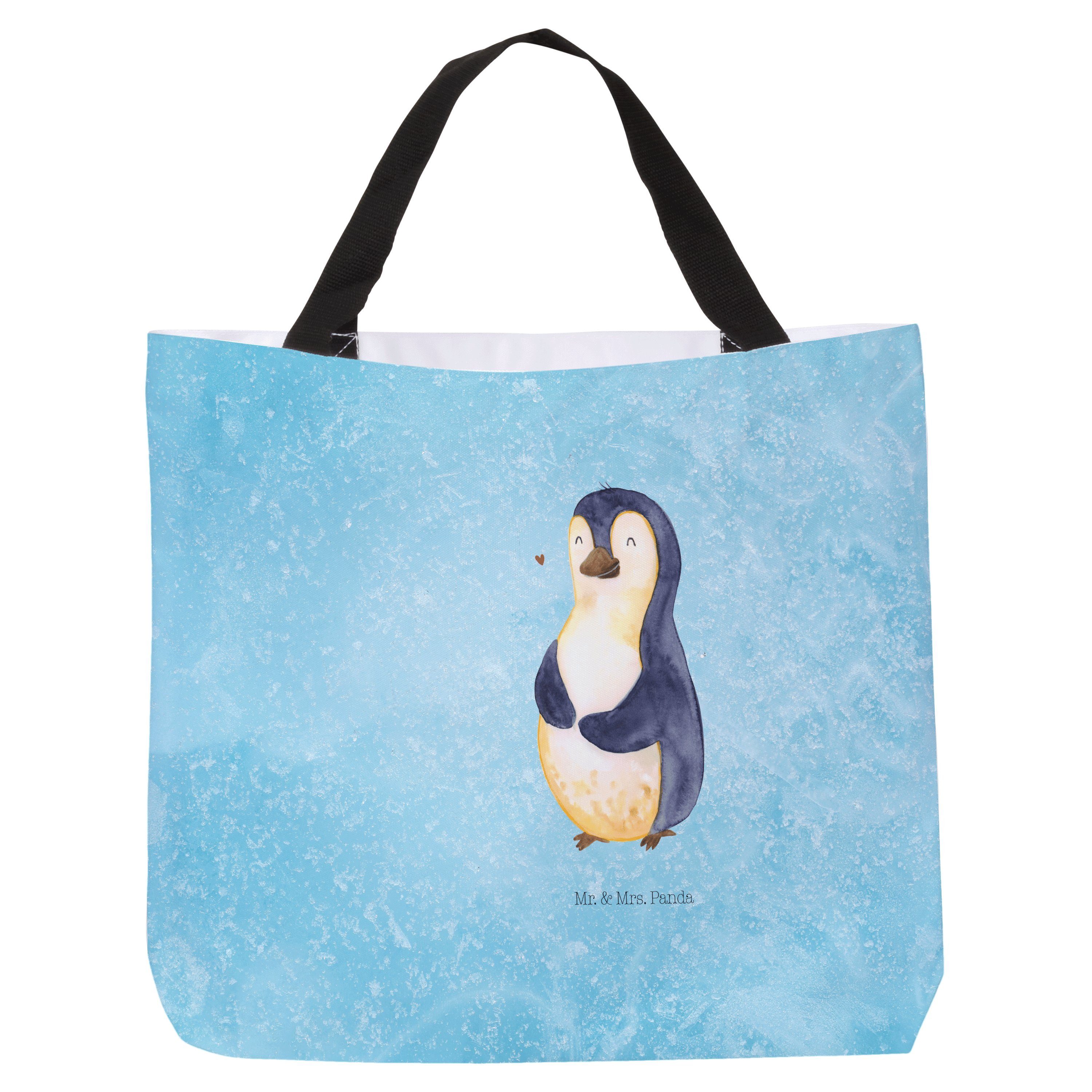 Mr. & Mrs. Panda Shopper Pinguin Diät - Eisblau - Geschenk, Beutel, Gewicht, Strandtasche, Sch (1-tlg)