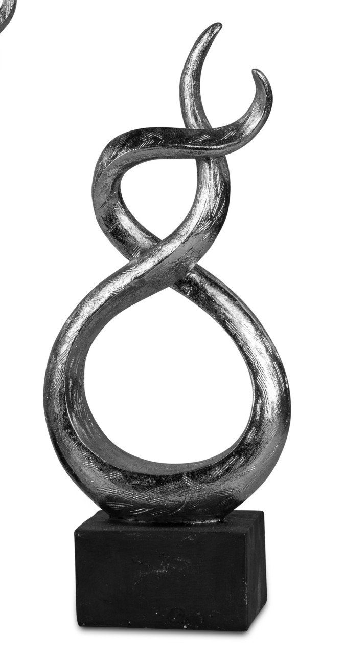 Kunststein H:36cm formano Dekoobjekt Silber Abstrakt, B:14cm