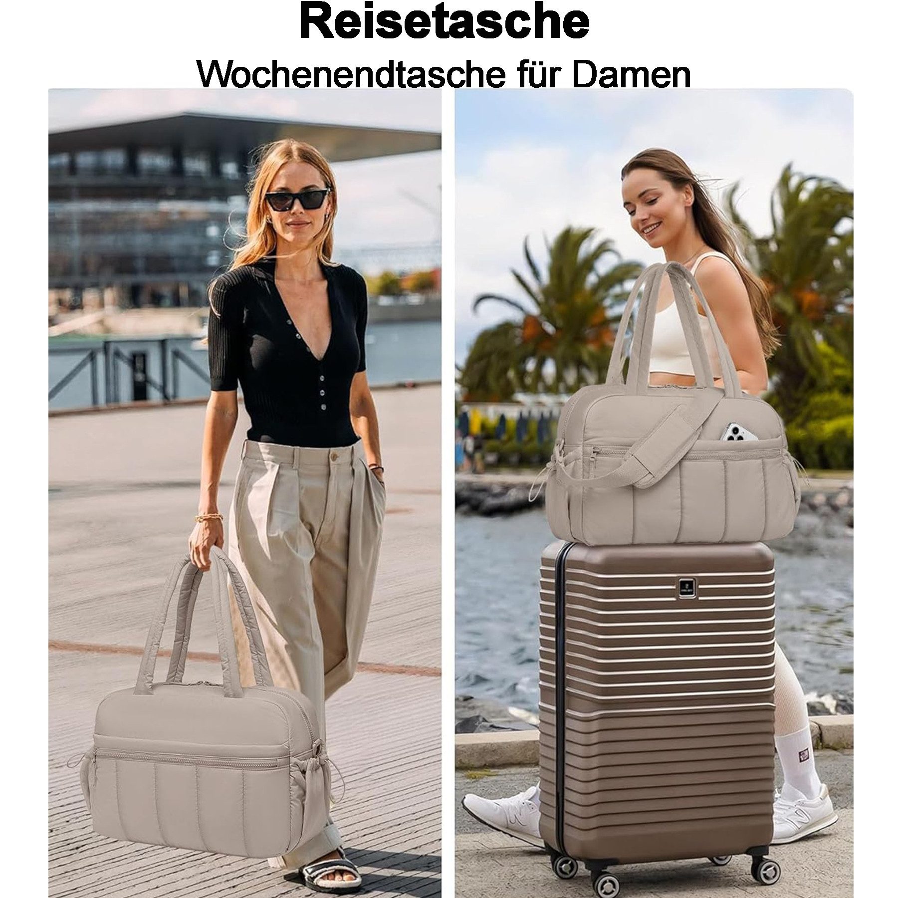 Mutig Reisetasche Reisetasche Damen, Weekender Damen (Puffer Taschen, Große günstig online kaufen
