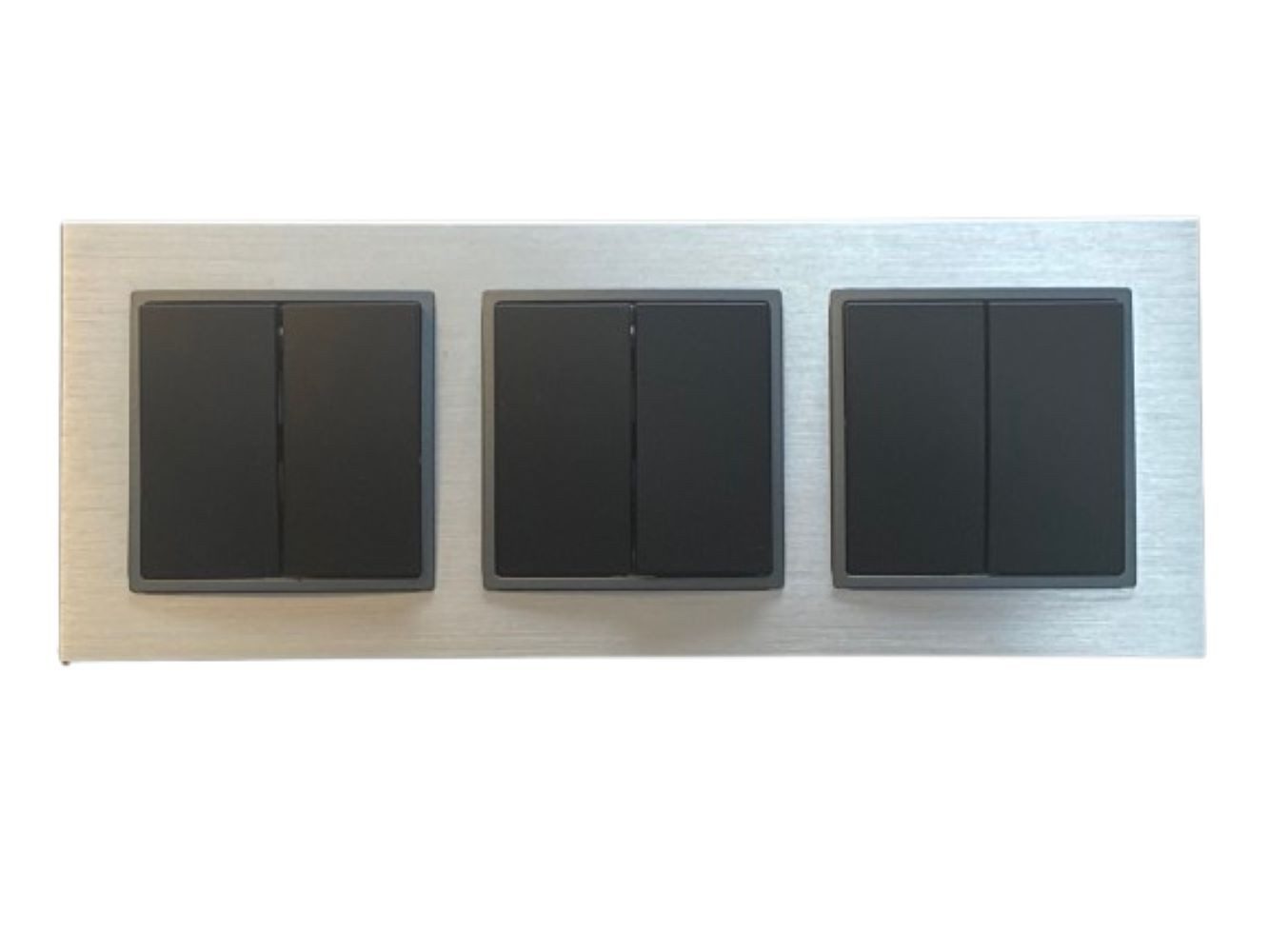 Lichtideen Schalter 2878 ABELKA ALU si/sw 3x Wechselschalter 2er 230 Volt 10 Ampere (Taster, Schalter, Anennendose, Steckdose mit USB lieferbar)