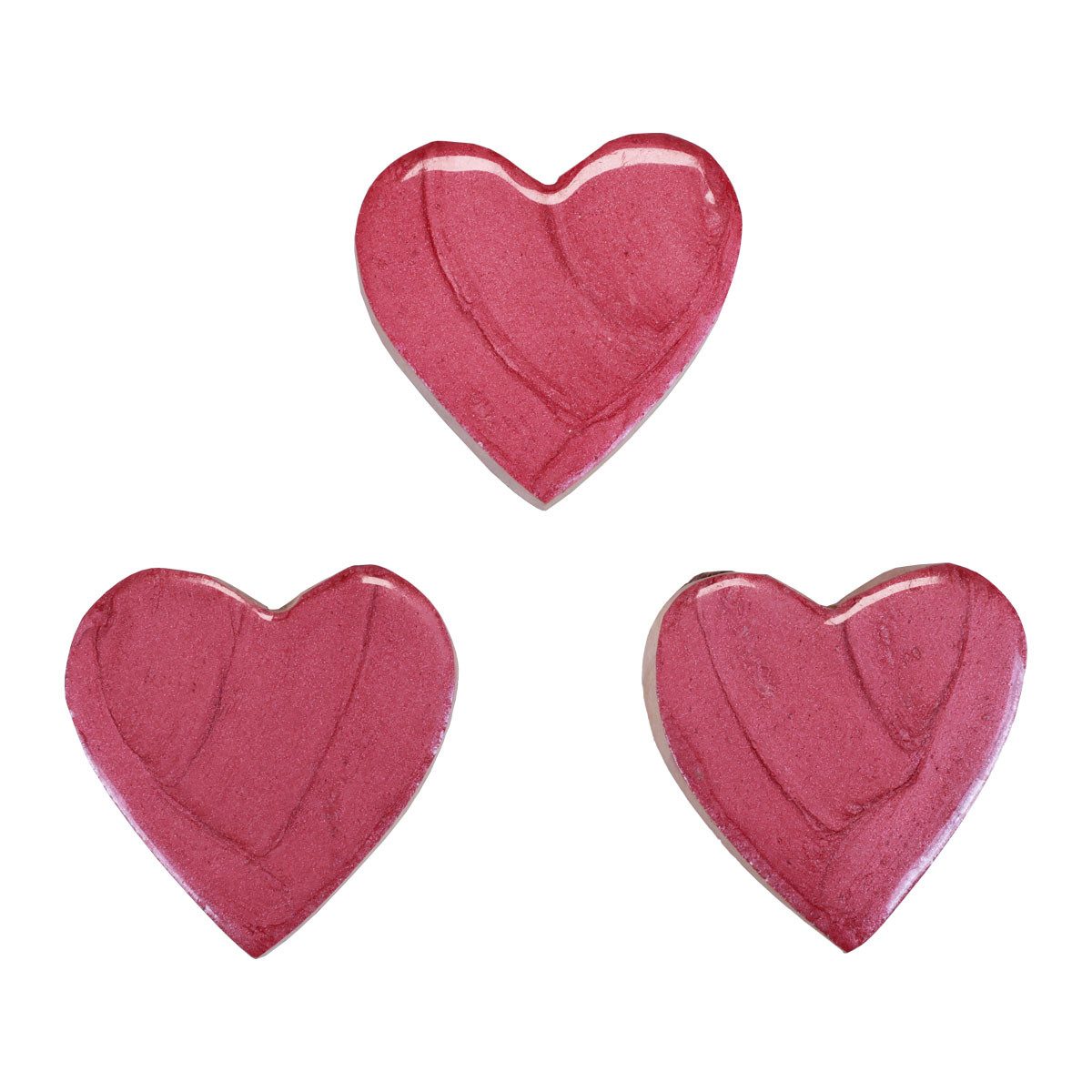 Streudeko Holzherzen Deko Streudeko Pink Glänzend Mangoholz 4,5cm 8 Stück