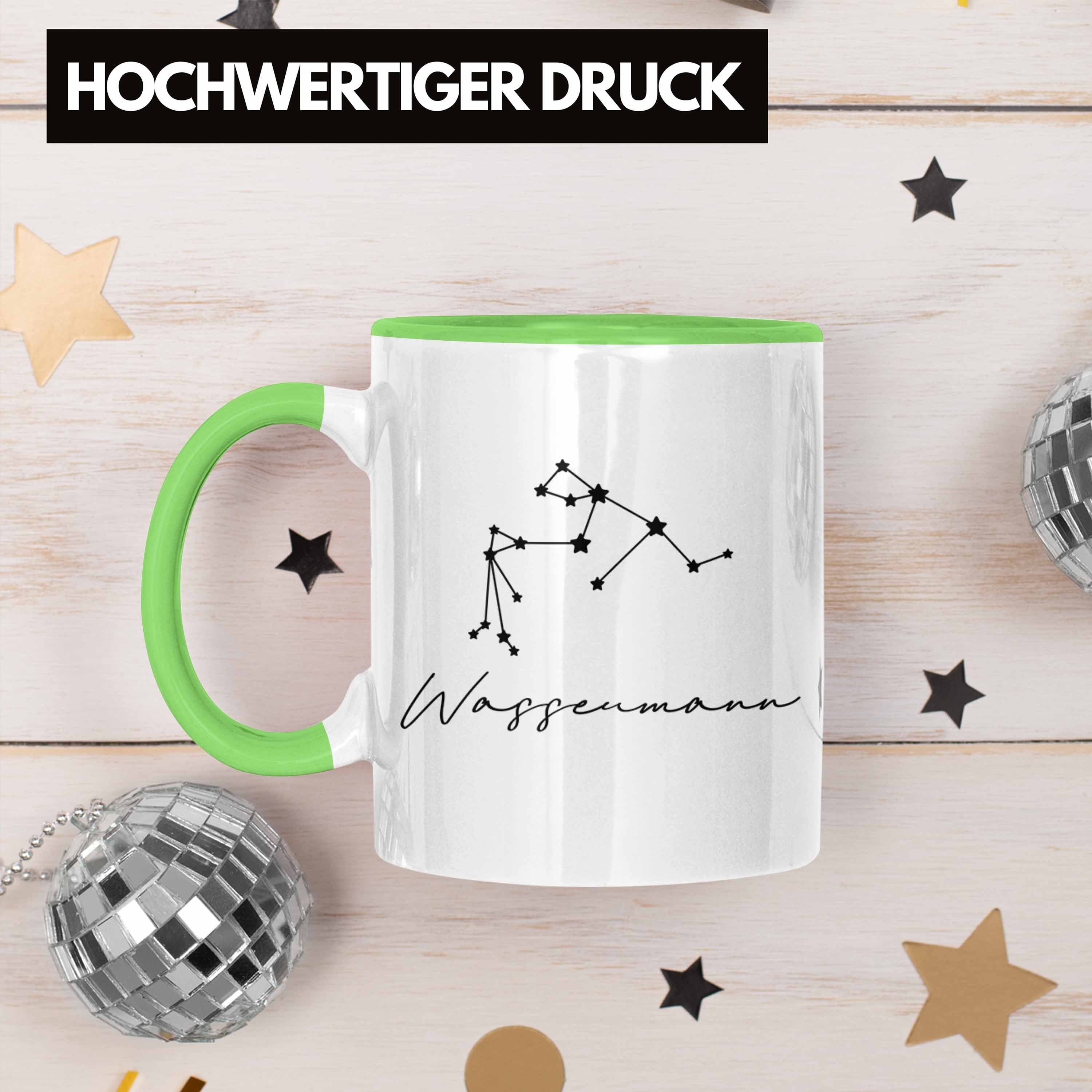 Geschenk Grün Horoskop Sternzeichen Trendation Tasse Wassermann - Tierkreiszeichen Trendation Tasse