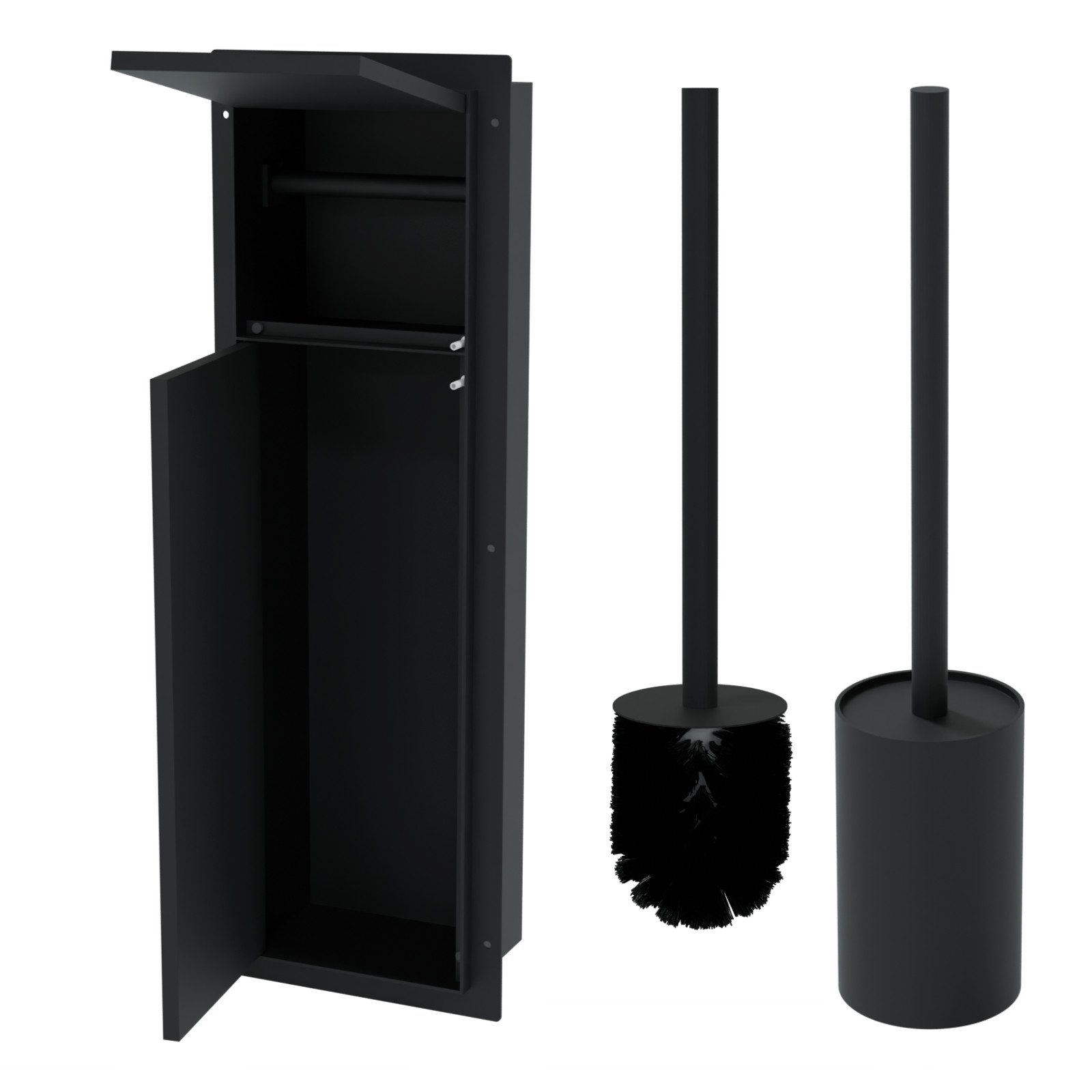 HAGO Toilettenpapierhalter WC Modul Edelstahl Schwarz Schlitz Einbauschrank günstig online kaufen