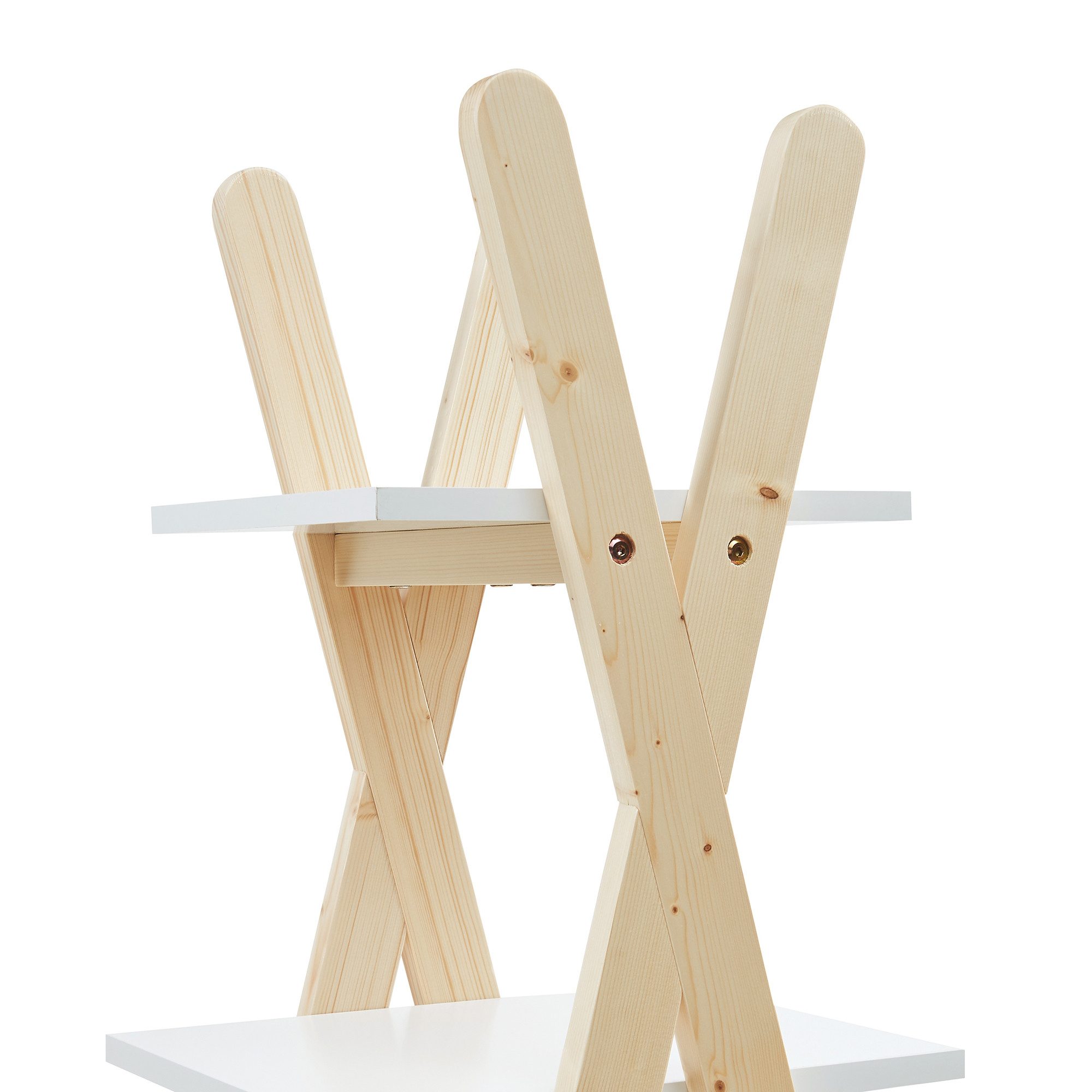 en.casa Kinderregal, »Vanlilu« Kiefernholz 145 x 65 x 32 cm Natur / Weiß