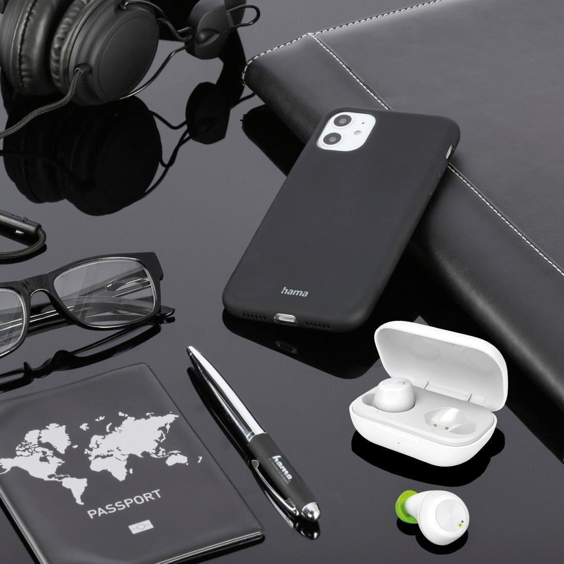Ladebox) Assistant, und kompatibel AVRCP Siri, für ultraleicht, 4 Steuerung Bluetooth-Kopfhörer A2DP HFP, Wireless, und Alltag, mit Siri, Google Sprachsteuerung (Freisprechfunktion, Musik, weiß Bluetooth-Kopfhörer Bluetooth, Bluetooth, Spritzwasserschutz, für Hama Sprachsteuerung, Now, In-Ear True True Anrufe Sport Google Wireless integrierte IPX
