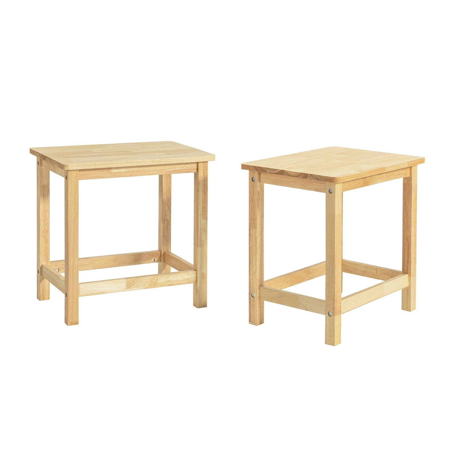 SoBuy Sitzhocker FST91, 2er Set Esszimmerstühle Küchenstühle Esszimmerhocker aus Kautschukholz