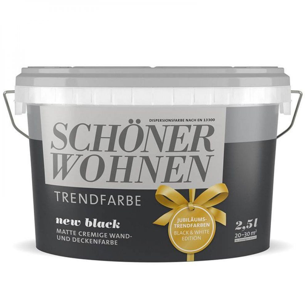 SCHÖNER WOHNEN FARBE Wandfarbe SW Trend Wandfarbe matt 2,5L new black 9538