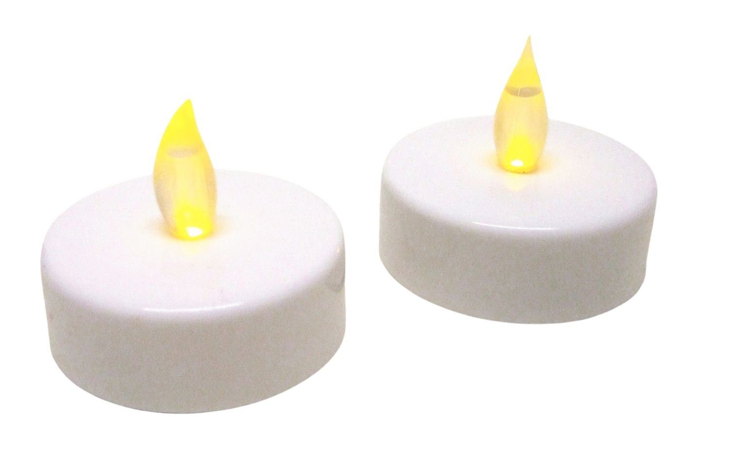 BURI LED Dekolicht »Jumbo LED-Teelichter 2er-Set mit Batterien Kerze  elektrische Teelichter Kerzen«