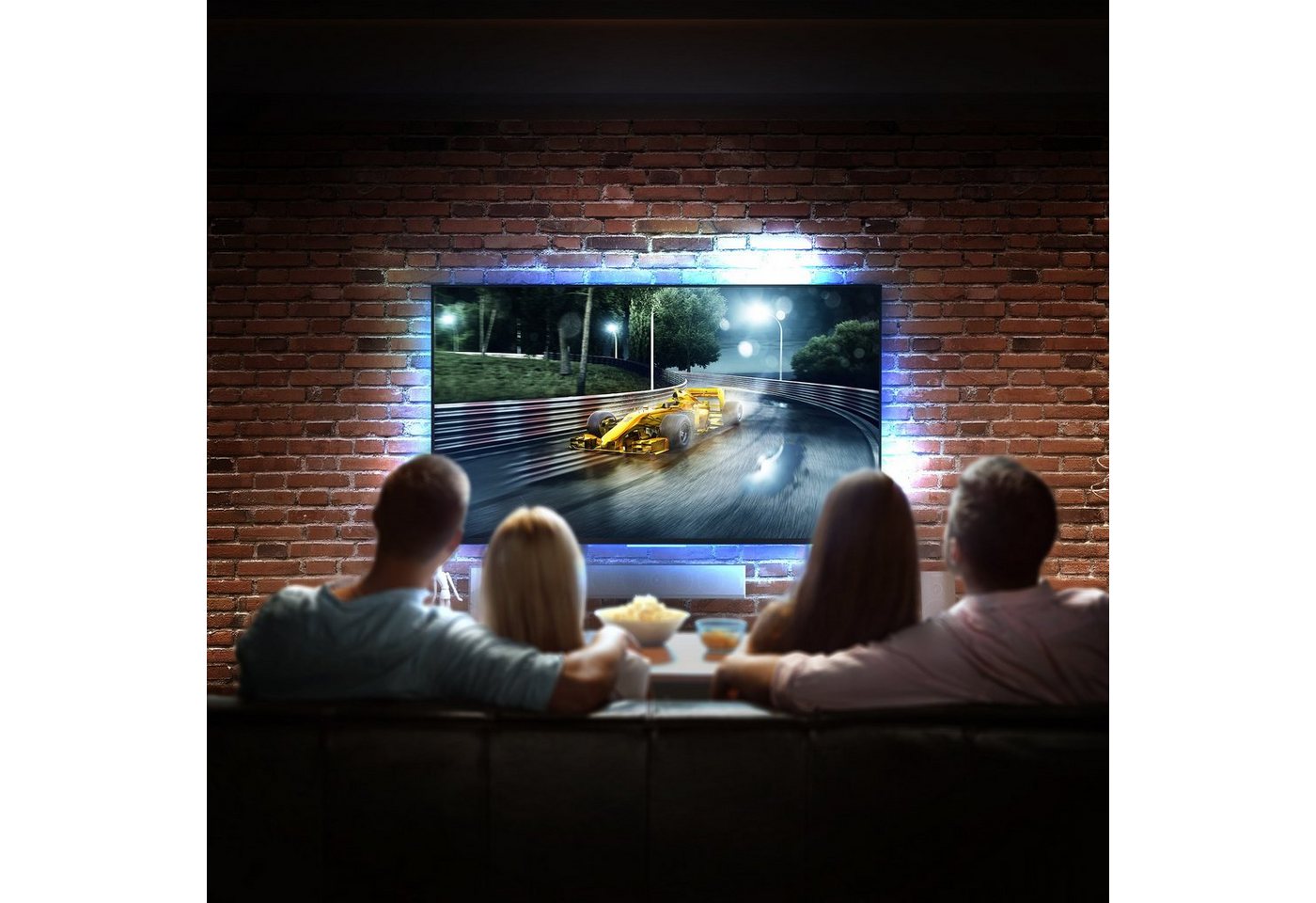 B.K.Licht LED-Streifen, LED TV Hintergrundbeleuchtung Backlight 2m USB RGB selbstklebend-HomeTrends