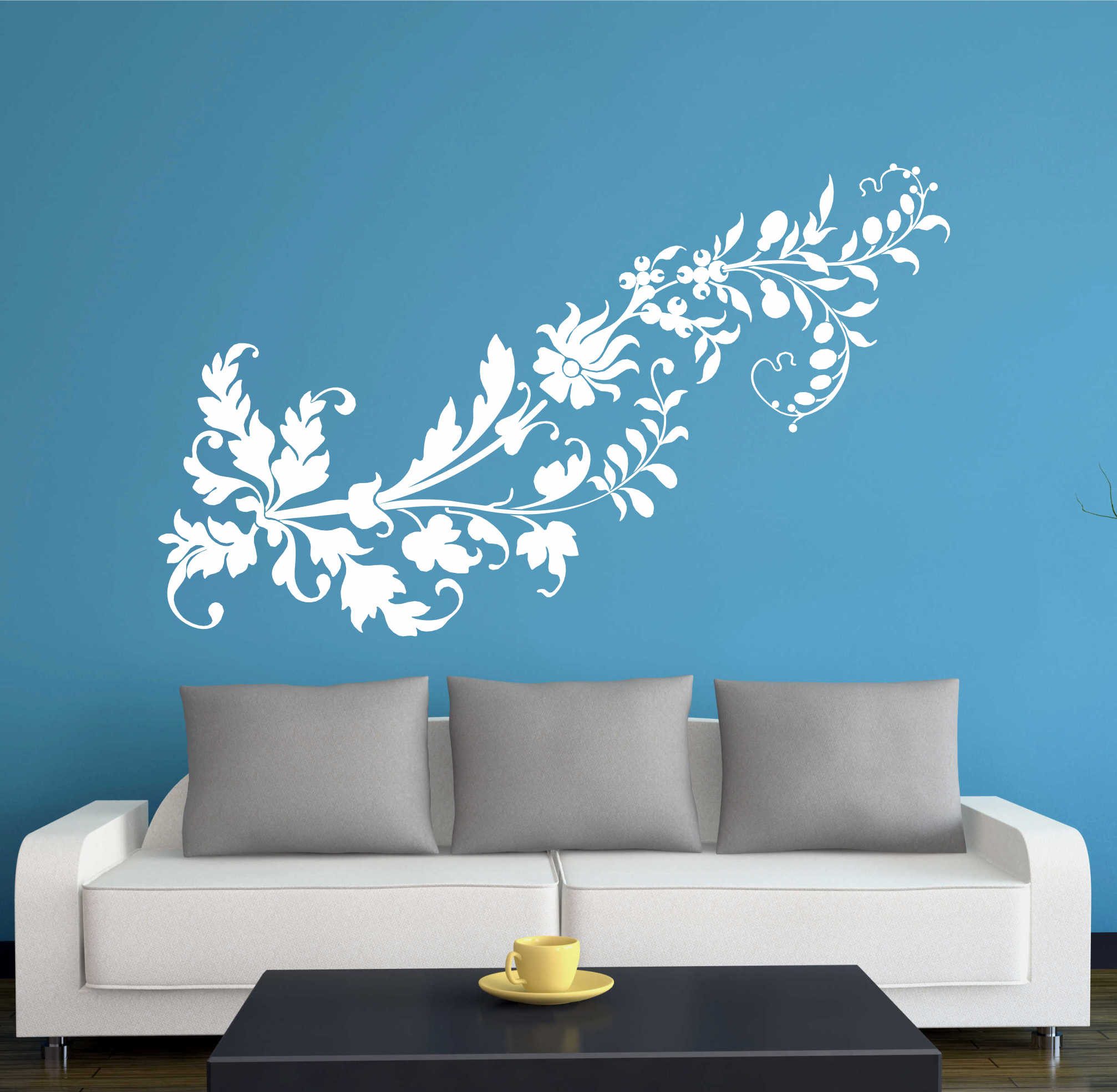 INDIGOS UG Wandtattoo Wandtattoo - Wandaufkleber - w299 Blume Ranke Pflanze