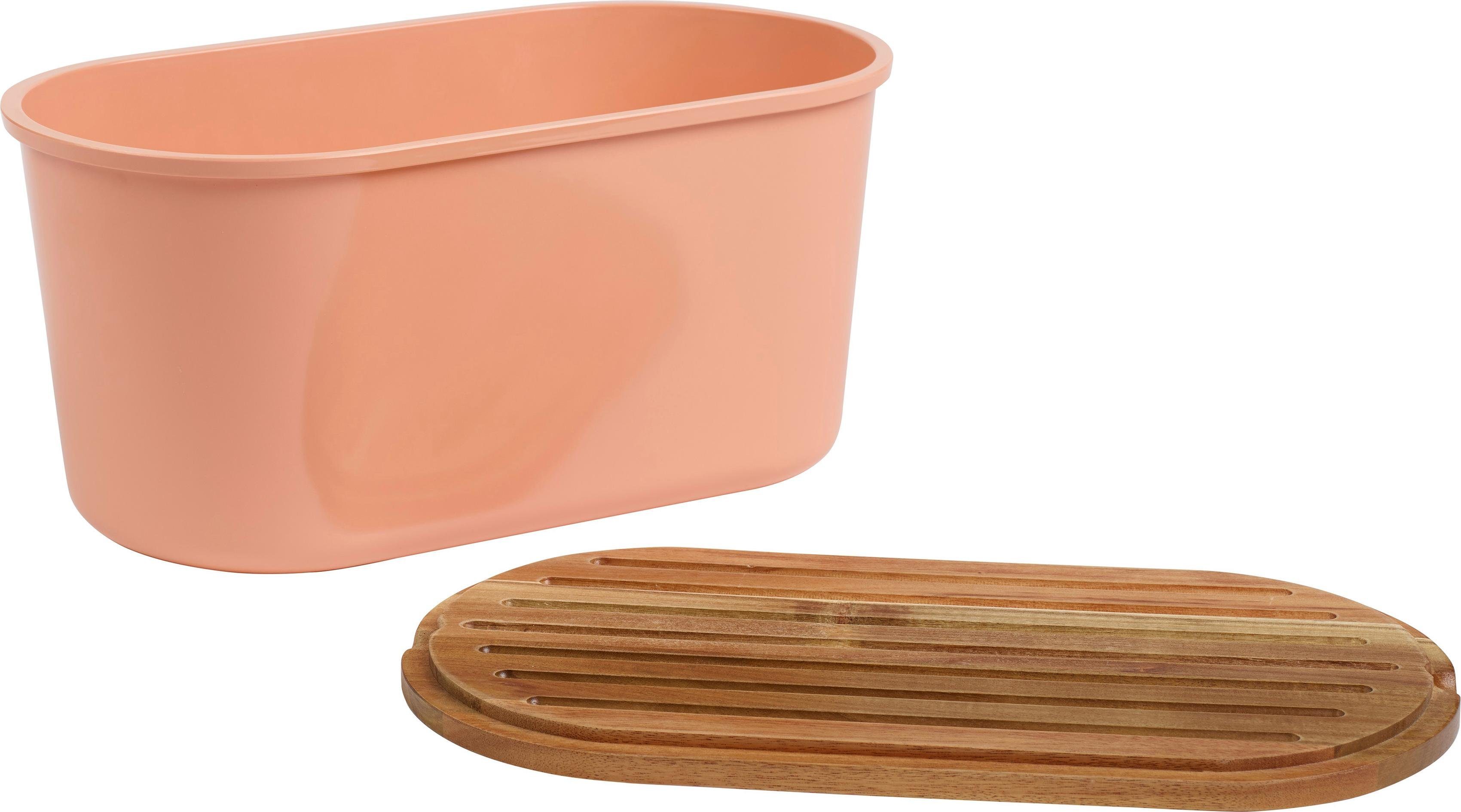 ECHTWERK Brotkasten FRESH, Akazienholz, Melamin, (1-tlg), Brotaufbewahrung, Brottopf, Brotbox mit Schneidebrett, für 1 kg Brot