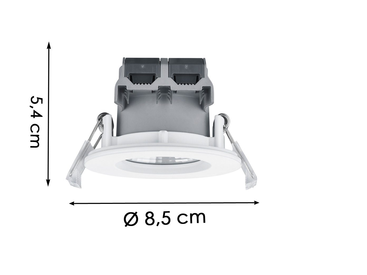 Einbaustrahler, Dusche 65 Deckeneinbauleuchte, meineWunschleuchte integriert, Warmweiß, 8,5cm Weiß LED Dimmfunktion, Weiß 4er-SET Badlampe matt Ø Decke fest LED IP