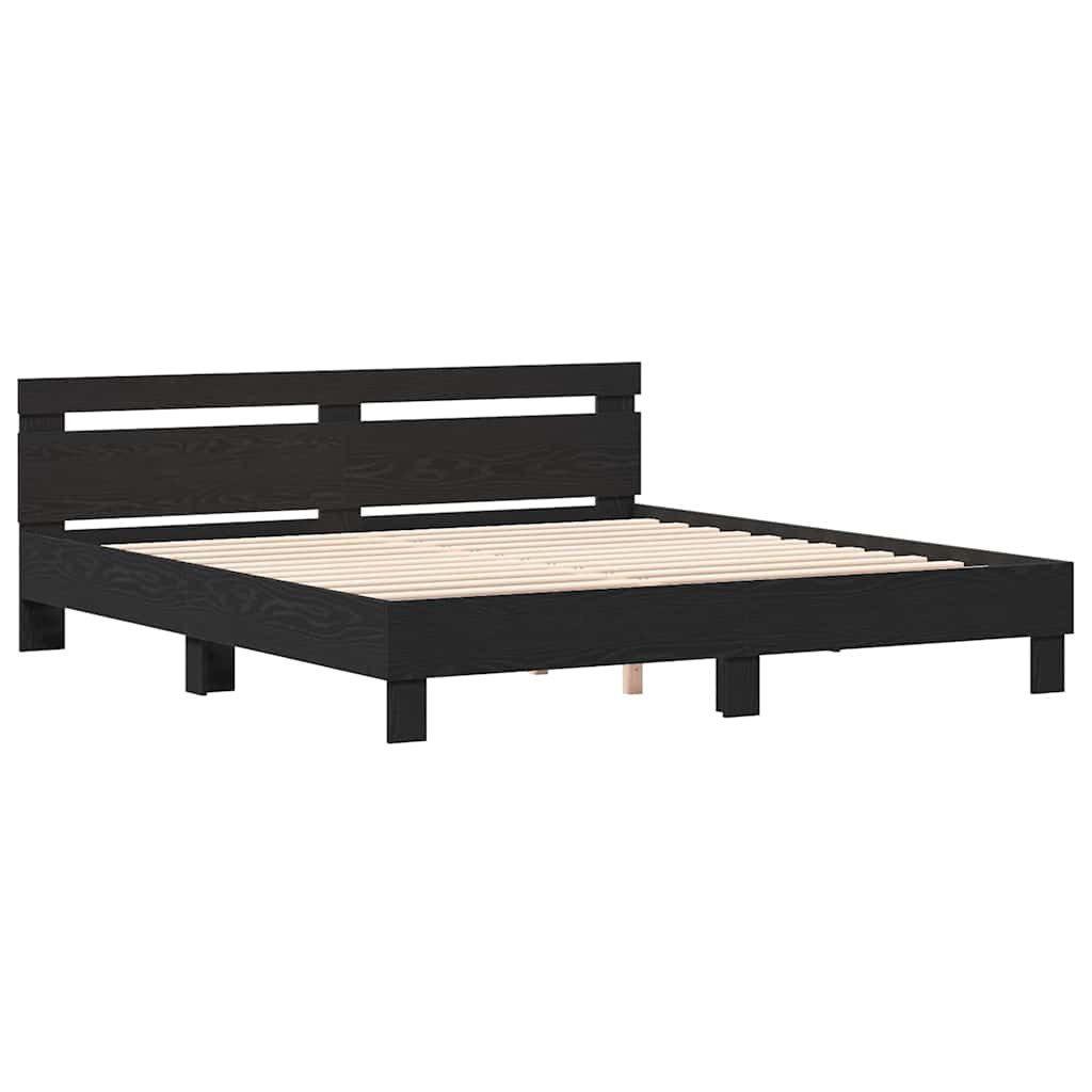 vidaXL Bett Bettgestell Schwarze Eiche 180 günstig online kaufen