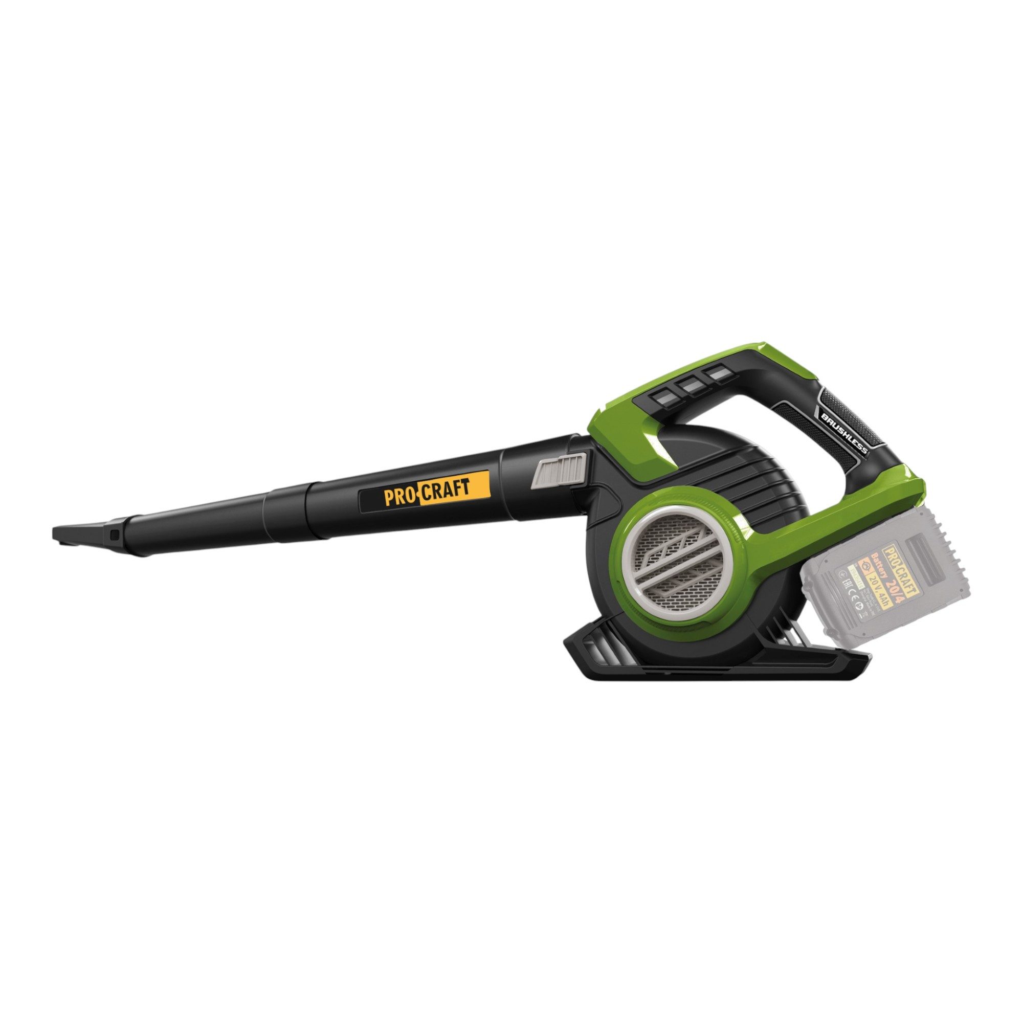 PRO CRAFT Akku-Laubbläser VB20 Akku Laubbläser und Laubsauger 40 V (2x 20 V) Brushless + 2x