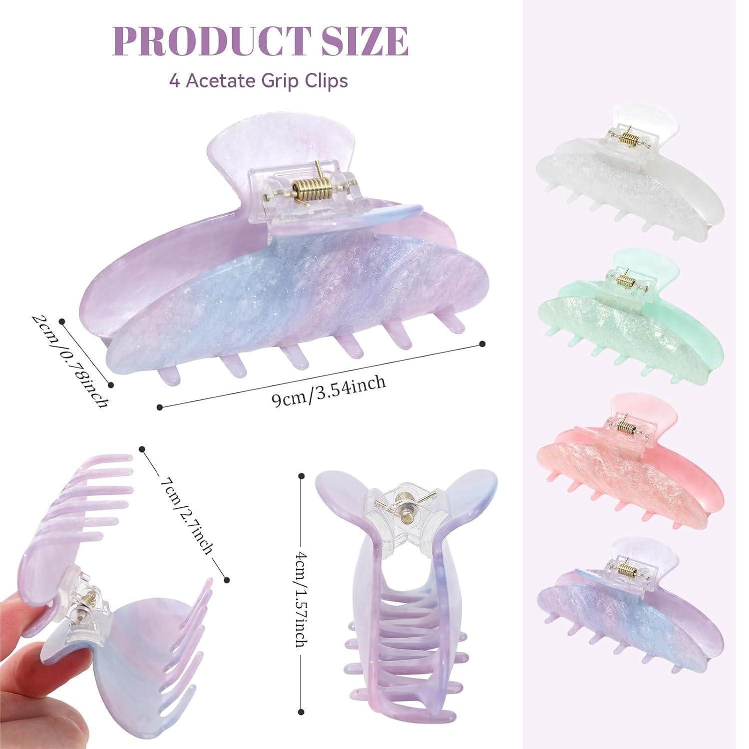 LuxusKollektion Haarklammer Haarklammern Akryl Glitzer Claw Clip Sparkle(White Purple Pink Green)