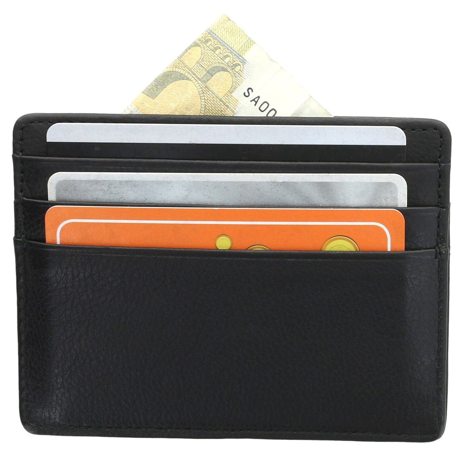 XiRRiX Kartenetui Kreditkarten Etui Herren und Damen Mini Wallet, aus echtem Rindsleder