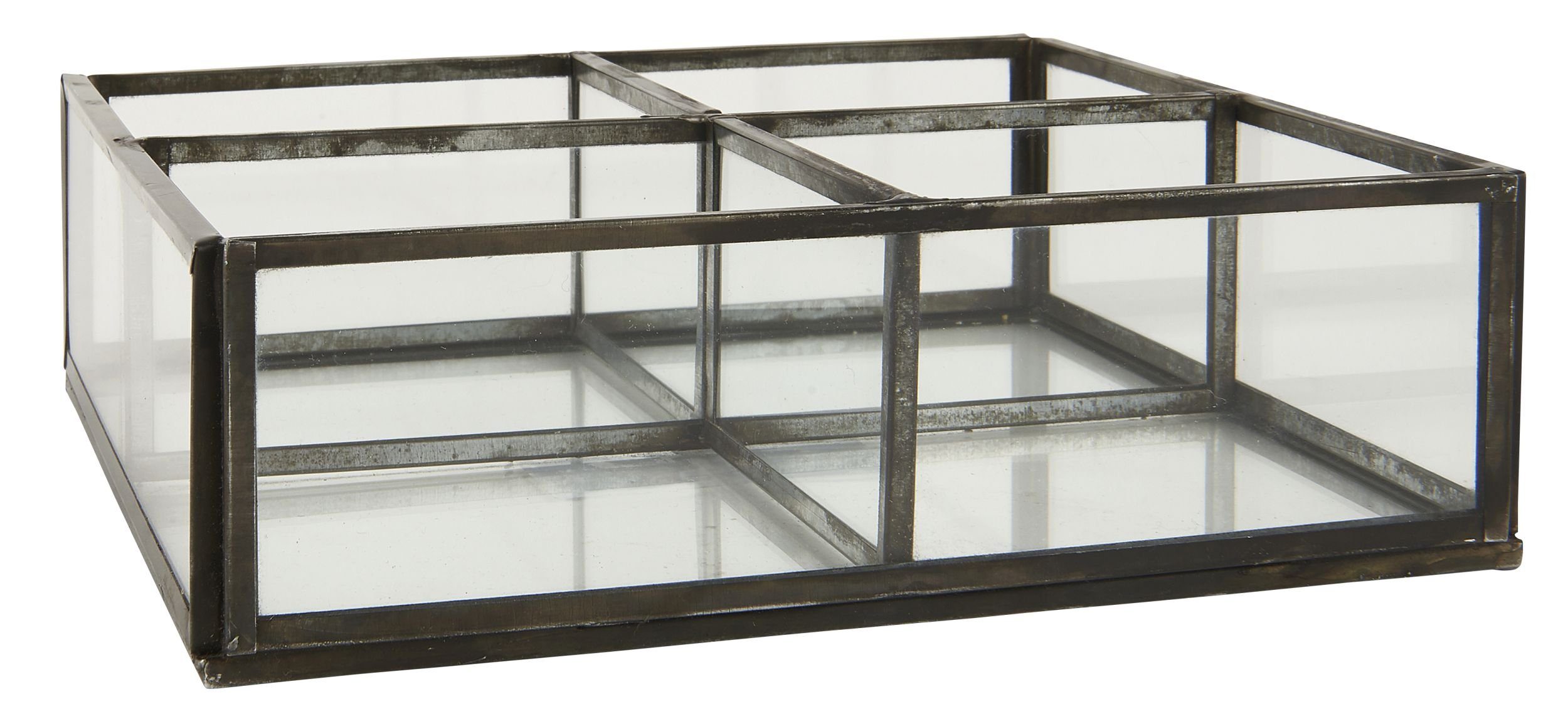 Ib Laursen Aufbewahrungsbox Laursen - Glasbox 4 Fächer 0829-25 Utensilienbox Schmuckkasten Glas