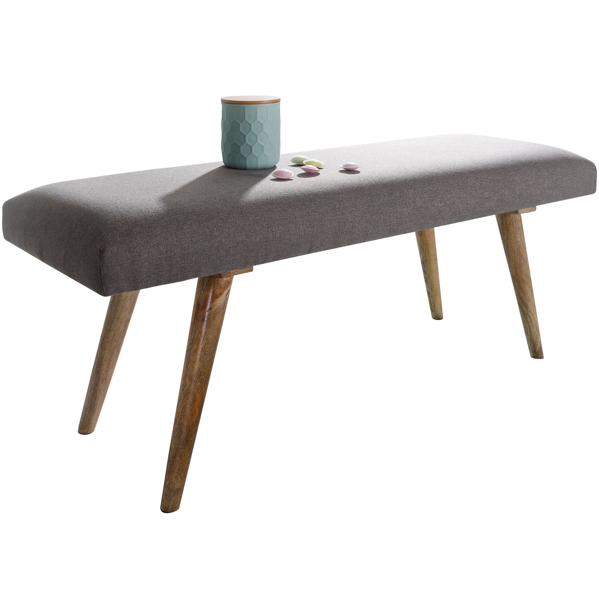 furnicato Bank Retro Sitzbank Grau 117x51x38 cm Vollholz (1-St)
