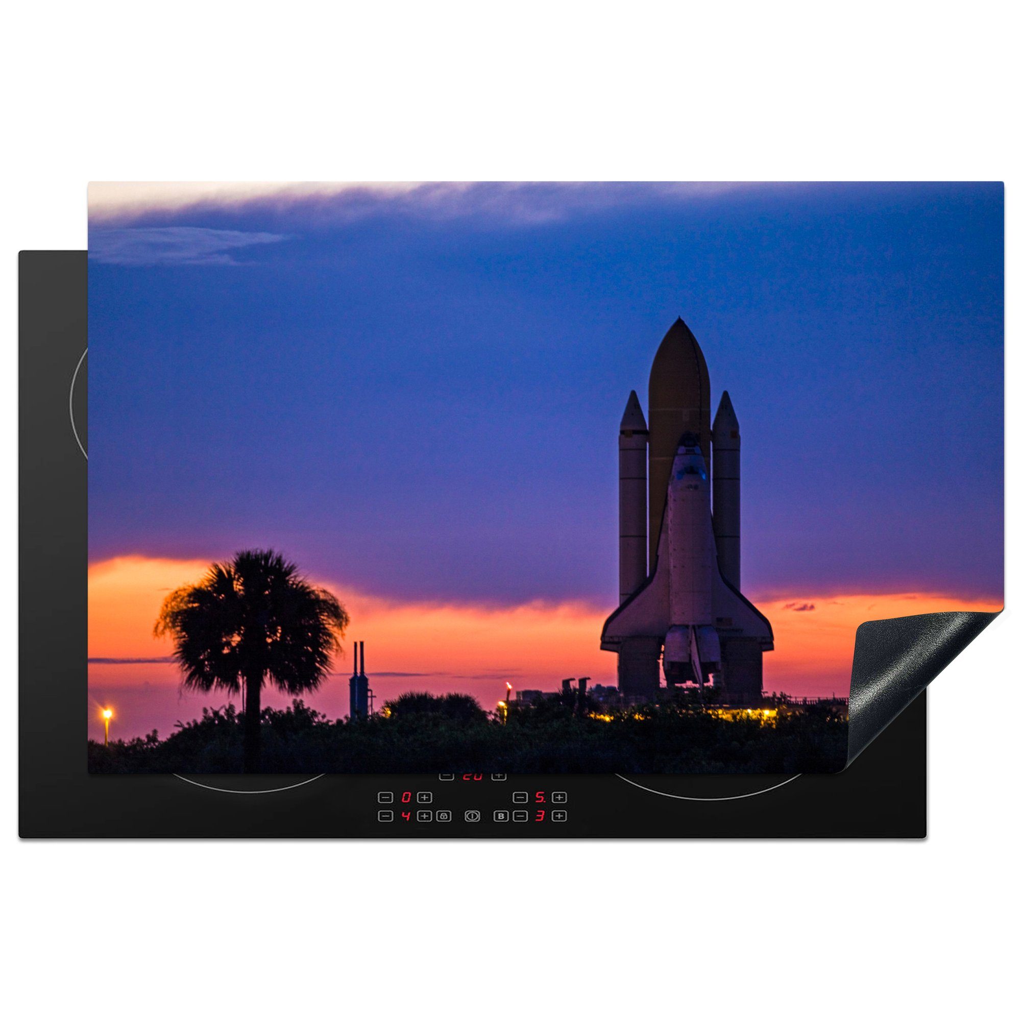 tlg), küche, cm, (1 81x52 MuchoWow Schutz die Shuttle - NASA, Vinyl, Space - Induktionskochfeld für Rakete Ceranfeldabdeckung Herdblende-/Abdeckplatte