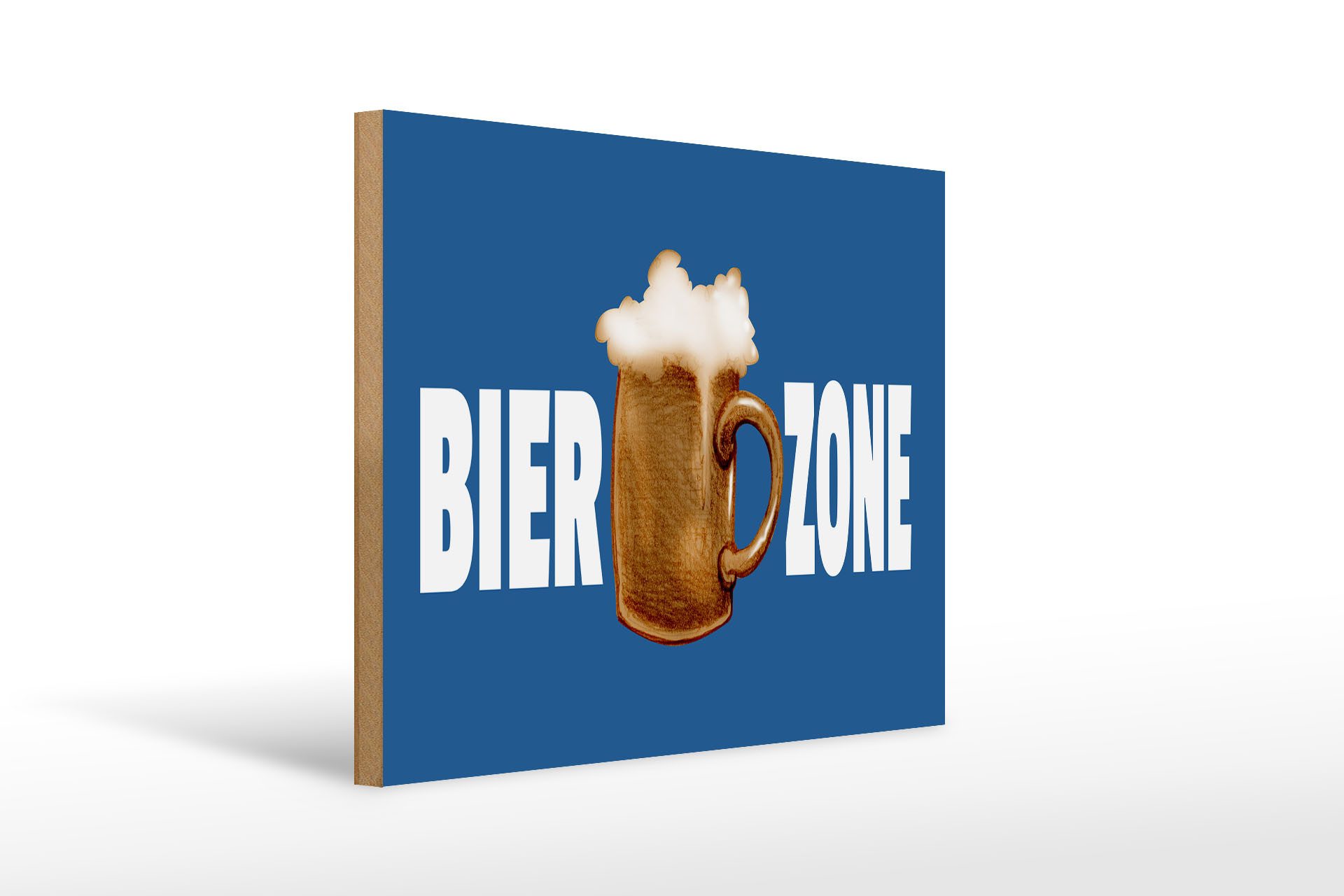 Holzbild 40x30cm Bier Zone
