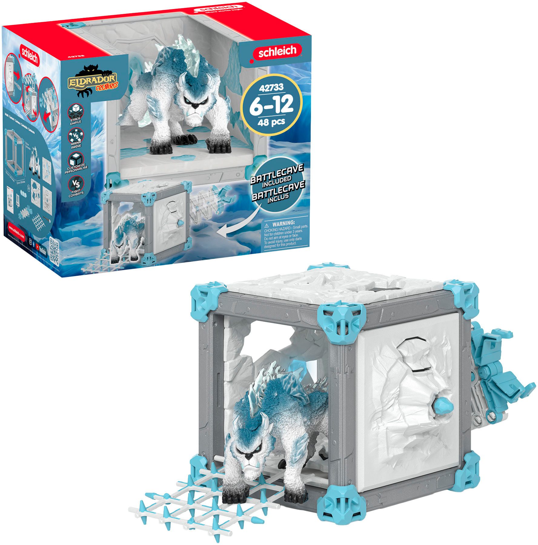 Schleich® Spielwelt ELDRADOR® CREATURES, BattleCave Schneeschlitzer (42733), Made in Europe