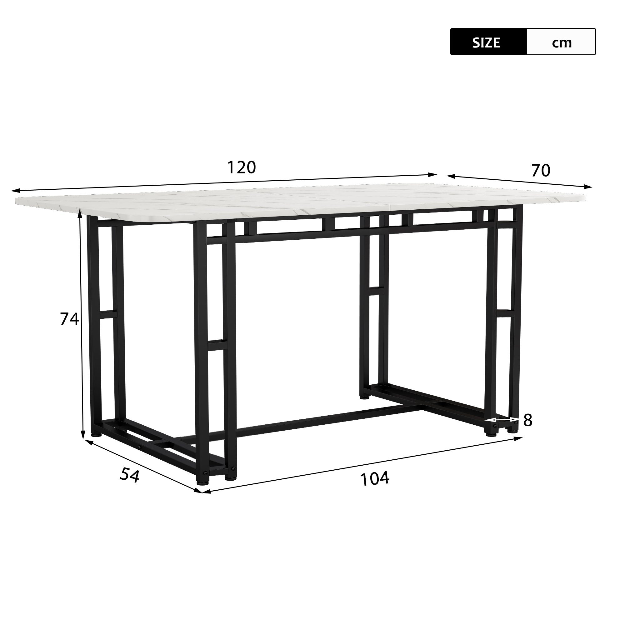 Flieks Essgruppe, (Set, 5-tlg), Esstisch mit 4 Stühlen Set Esszimmer Sitzgruppe, Metallbeine