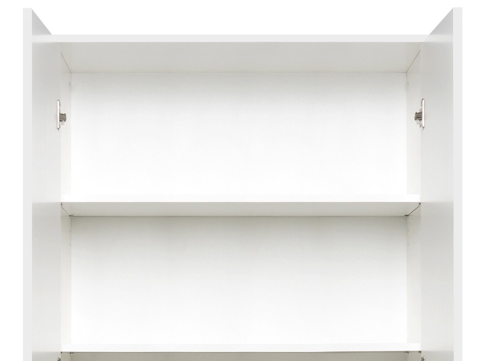 möbelando Mehrzweckschrank Ravenna Moderner aus Tiefe in Spanplatte Weiß-matt Mehrzweckschrank Einlegeböden. cm, 191 cm, Höhe 80 mit Breite 40 3 und 2 2 melaminharzbeschichteter cm. Schubkästen Türen