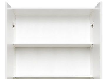 möbelando Mehrzweckschrank Ravenna Moderner Mehrzweckschrank aus melaminharzbeschichteter Spanplatte in Weiß-matt mit 2 Türen, 2 Schubkästen und 3 Einlegeböden. Breite 80 cm, Höhe 191 cm, Tiefe 40 cm.