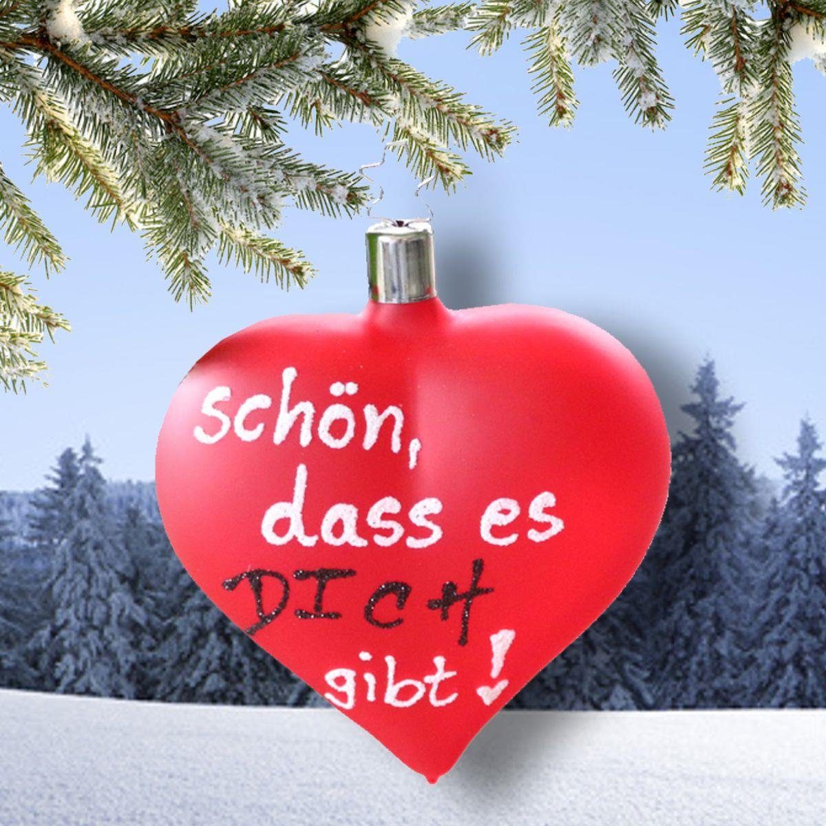 INGE-GLAS® Christbaumschmuck INGE-GLAS Glas-Hänger Herz SCHÖN DASS ES DICH GIBT (1-tlg)