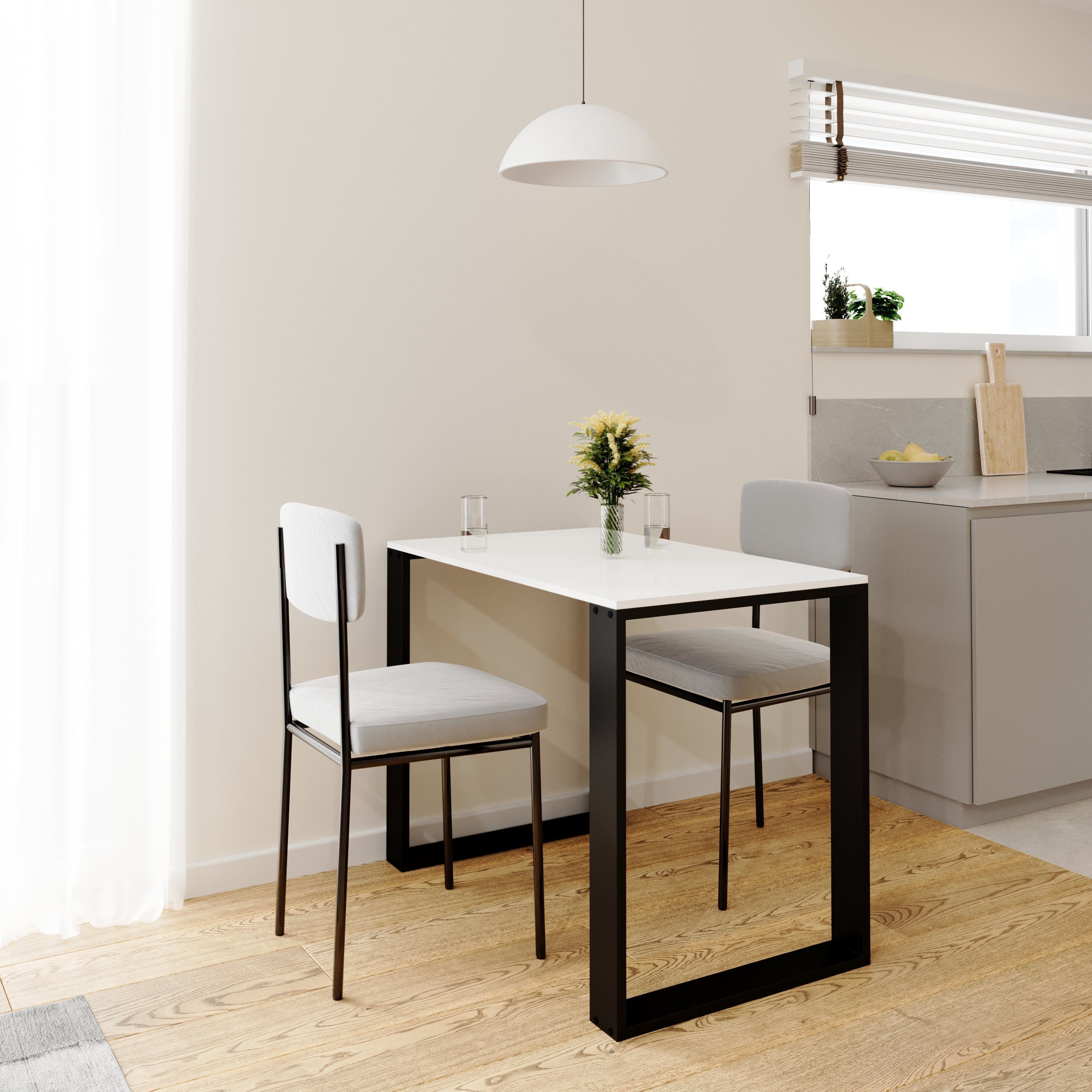 AKKE Esstisch, Esszimmertisch LOFT Schwarze Beinen Küchentisch Bürotisch 2m günstig online kaufen