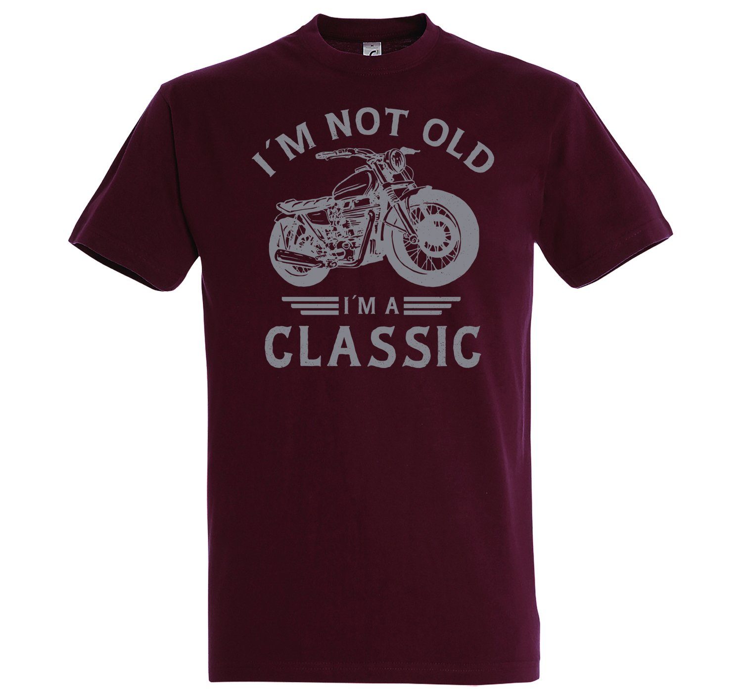 Frontprint Burgund T-Shirt Classic" "i`m A trendigem Not Herren Designz mit I`m Youth Old, T-Shirt