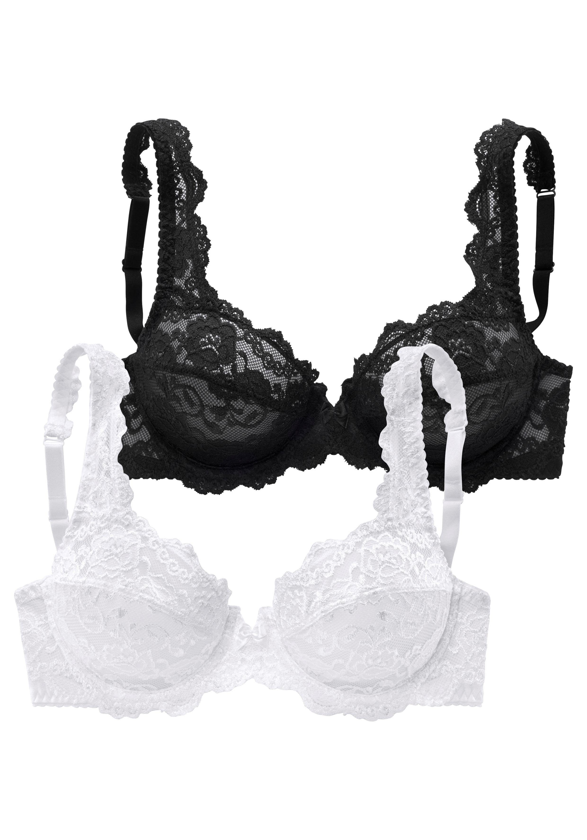 petite fleur by Lascana Bügel-BH, Spitzen-BH, Dirndl-BH (Packung, 2 Stück) im 2er Pack, große Größen, Dessous – Bild 2 von 5