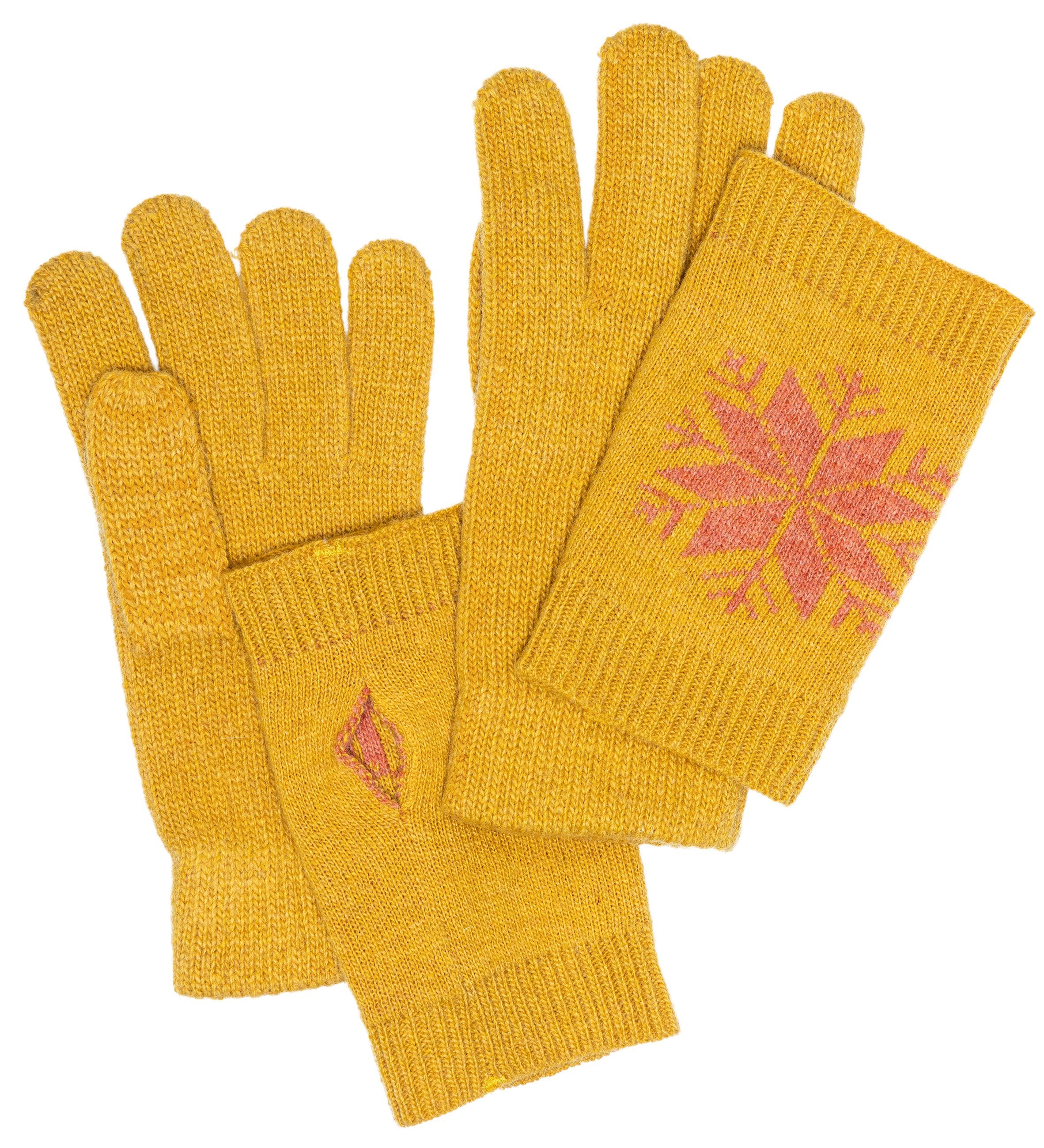 Caspar Strickhandschuhe GLV018 warme Damen Strick Handschuhe mit Eiskristall Dekor
