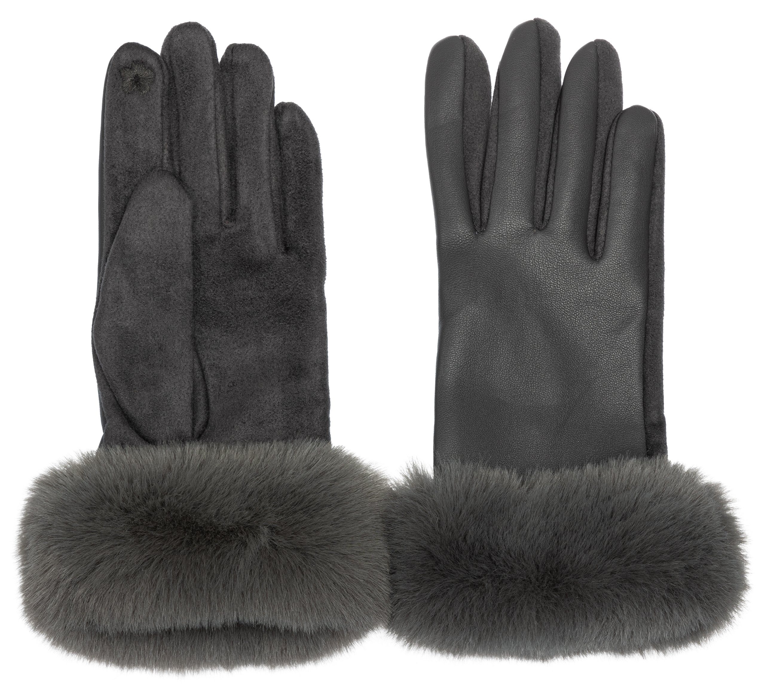 Caspar Strickhandschuhe GLV017 klassisch elegante uni günstig online kaufen