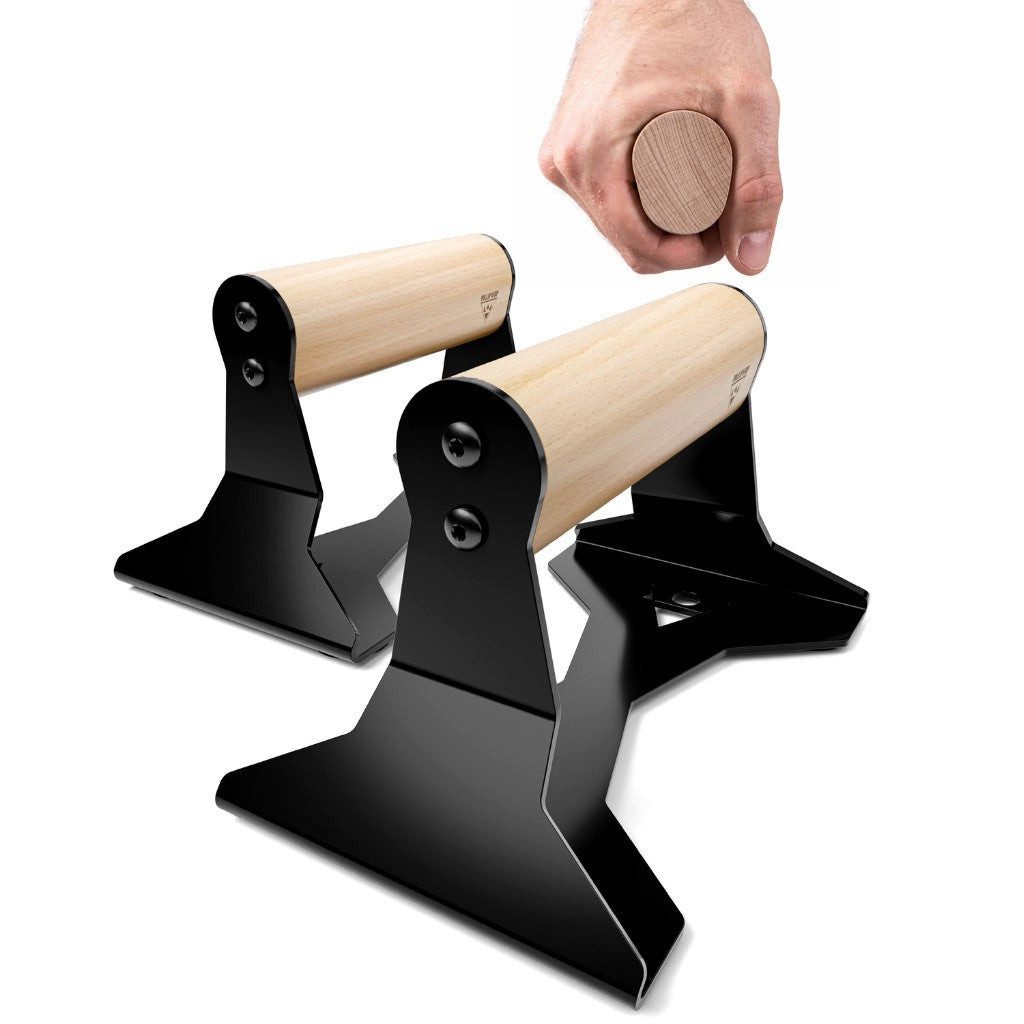 Liegestützgriffe PULLUP & DIP Liegestützgriffe mit ergonomischem Holz Griff