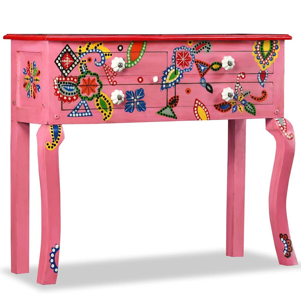 vidaXL Sideboard Konsolentisch Massivholz Rosa Handbemalt (1 St)