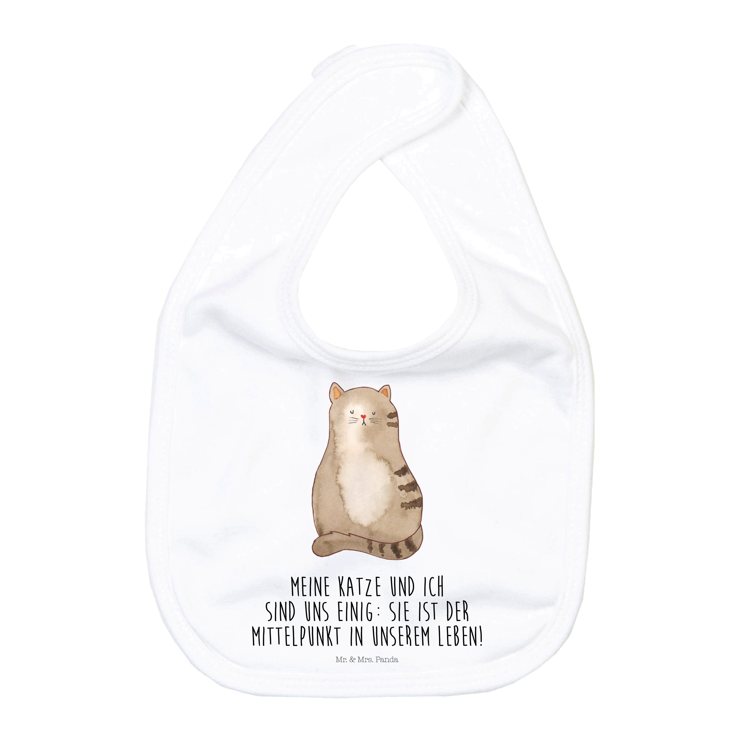 Tragetuch Katze Sitzen - Weiß - Geschenk, Geschenkidee für Babyparty, Katzensou