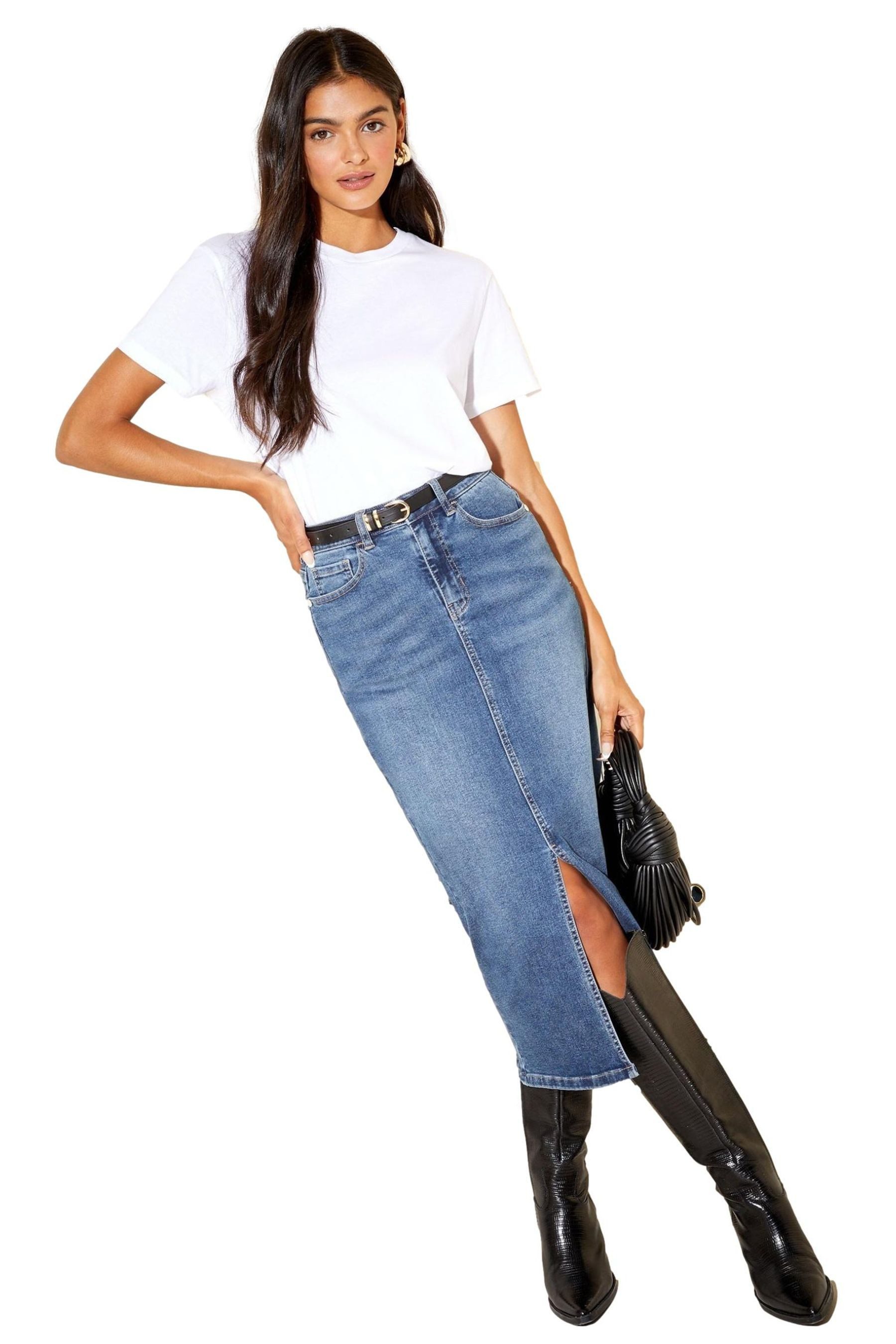 Midirock Friends Like These Denim-Midirock, Regular