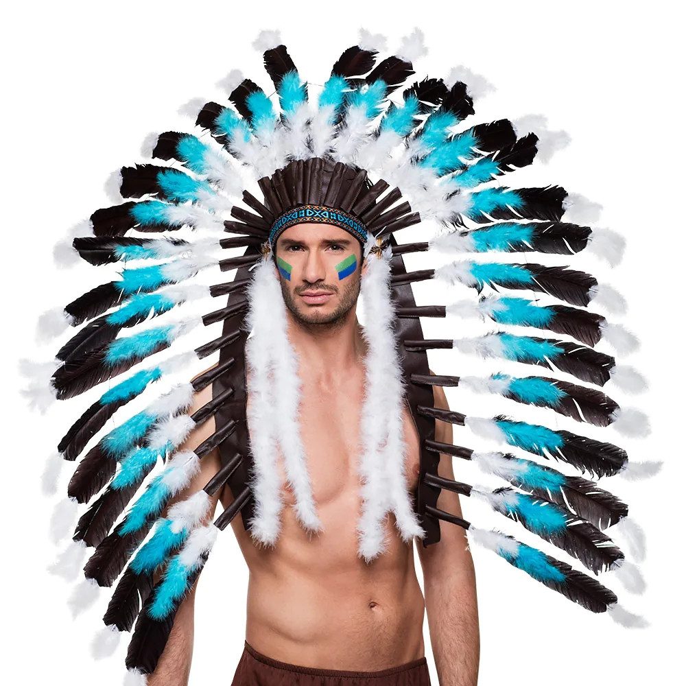 Boland Kostüm Kopfschmuck Snow Wolf Feder Haarschmuck für Festival Party Karneval, Sorgt für einen spektakulären Auftritt
