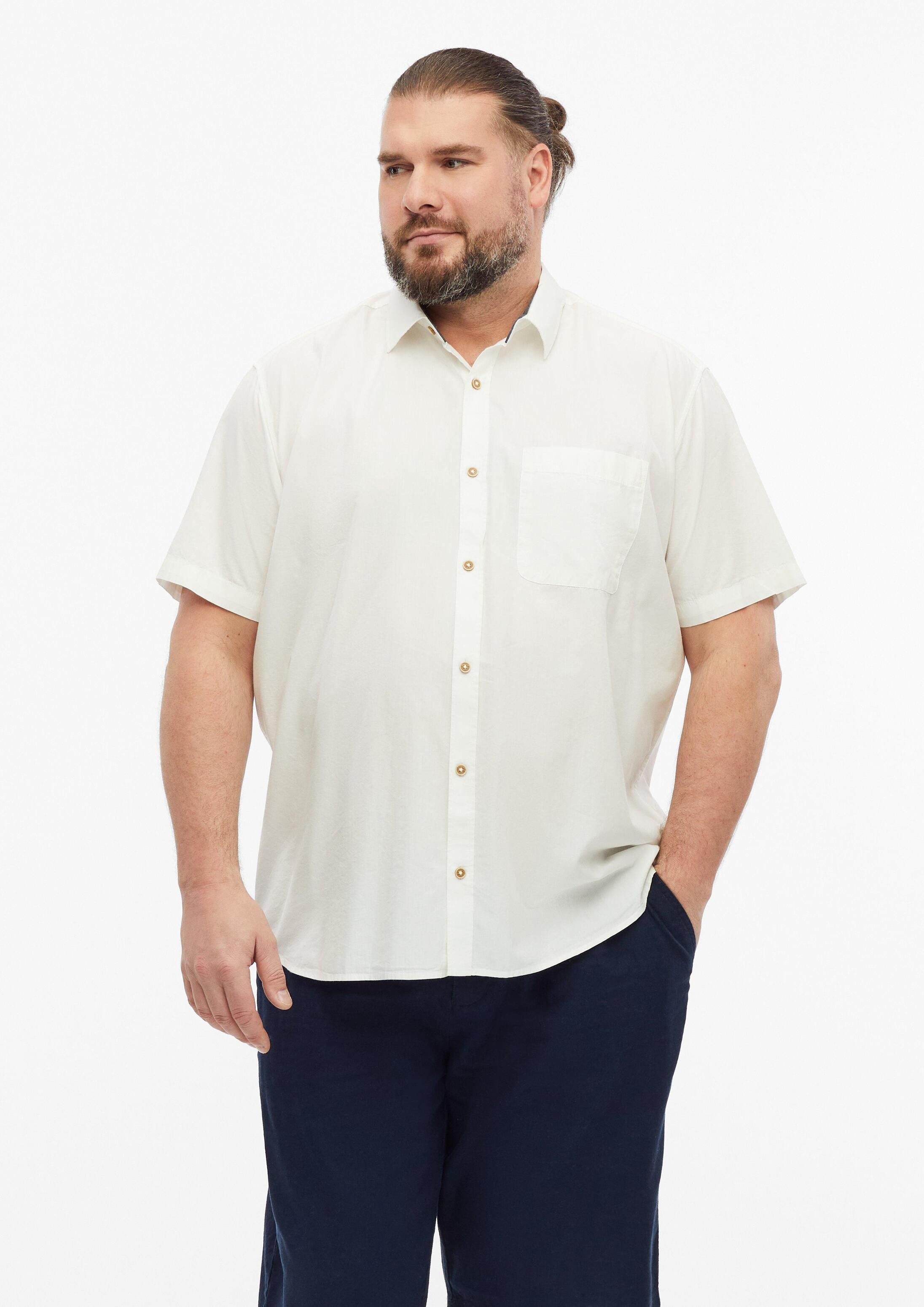 s.Oliver Kurzarmhemd Hemd Regular Fit: Weiches Hemd aus Baumwoll-Modal-Mix