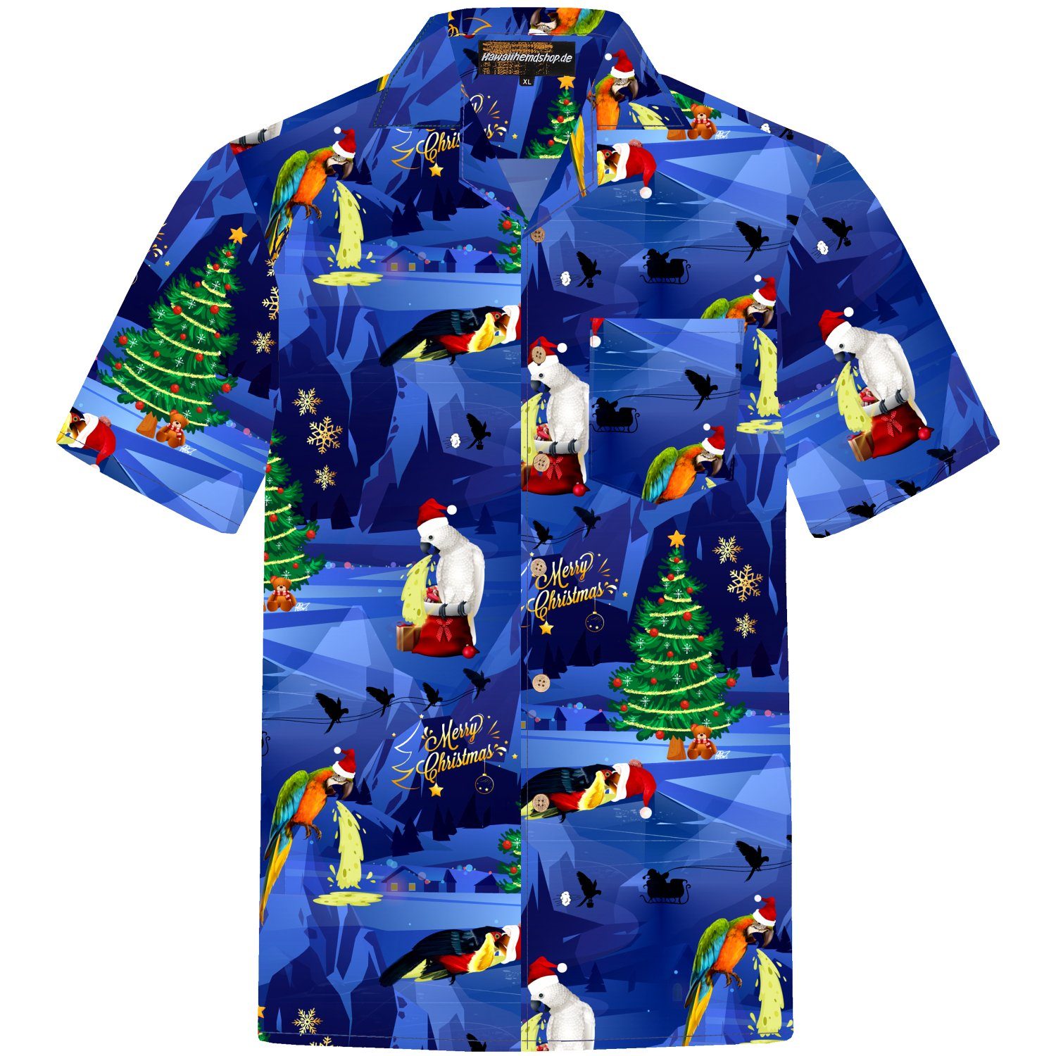 Hawaiihemdshop.de Hawaiihemd Hawaiihemdshop Hawaii Hemd Herren Baumwolle Kurzarm Papageien