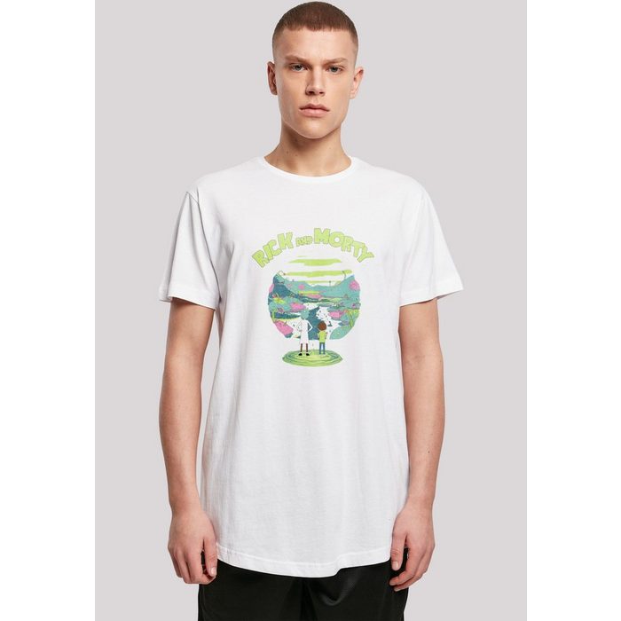 F4NT4STIC T-Shirt Long Cut T-Shirt 'Rick and Morty' Herren Premium Merch Lang Longshirt Bedruckt