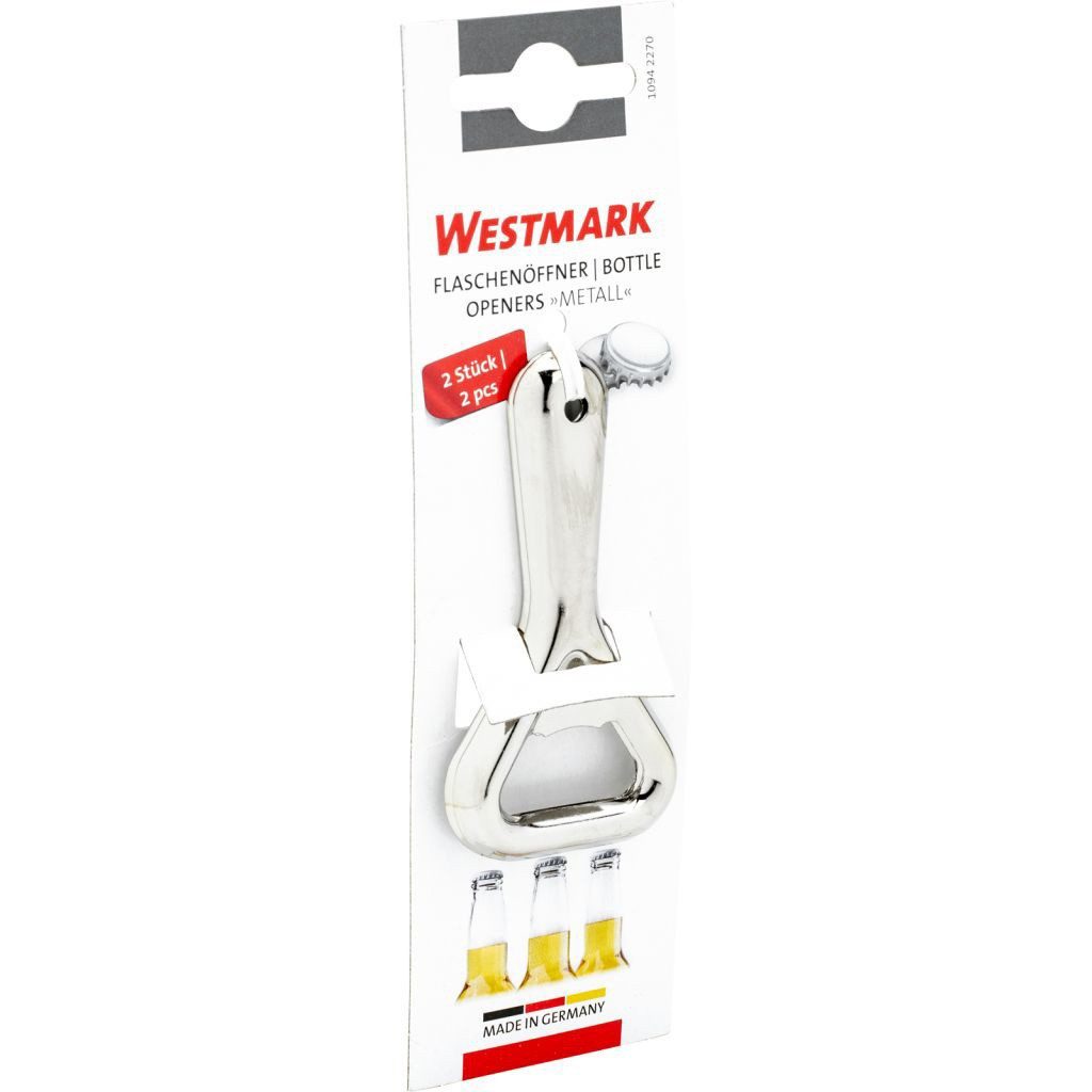 WESTMARK Multiöffner 2 Flaschenöffner Metall Set 2er Set für Kronkorken, Abgerundeter Griff