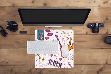 MuchoWow Gaming Mauspad Musik - Instrumente - Zitate (1-St), Mousepad mit Rutschfester Unterseite, Gaming, 40x40 cm, XXL, Großes